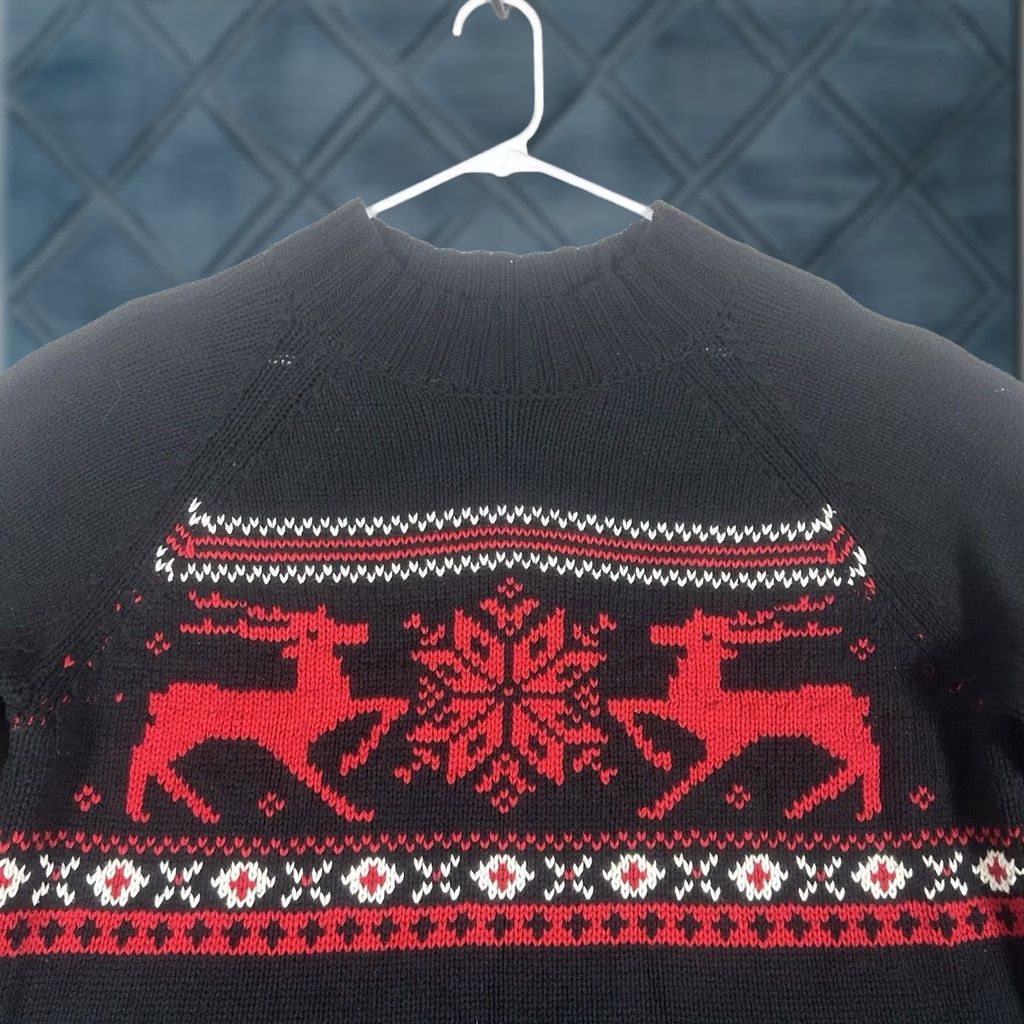 Chaps Chaps Ugly Christmas Chunky-Knit Pullover Sweater Black Red White Deer Xmas XL Mens Womens Size XL / US 12-14 / IT 48-50 - 1 Thumbnail