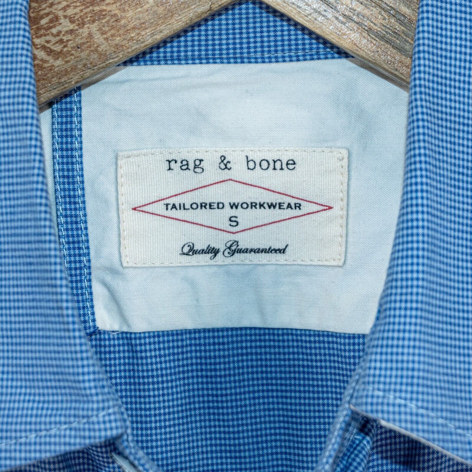 Rag & Bone Rag & Bone Tailored Workwear Button up Shirt blue mini check Size US S / EU 44-46 / 1 - 2 Thumbnail
