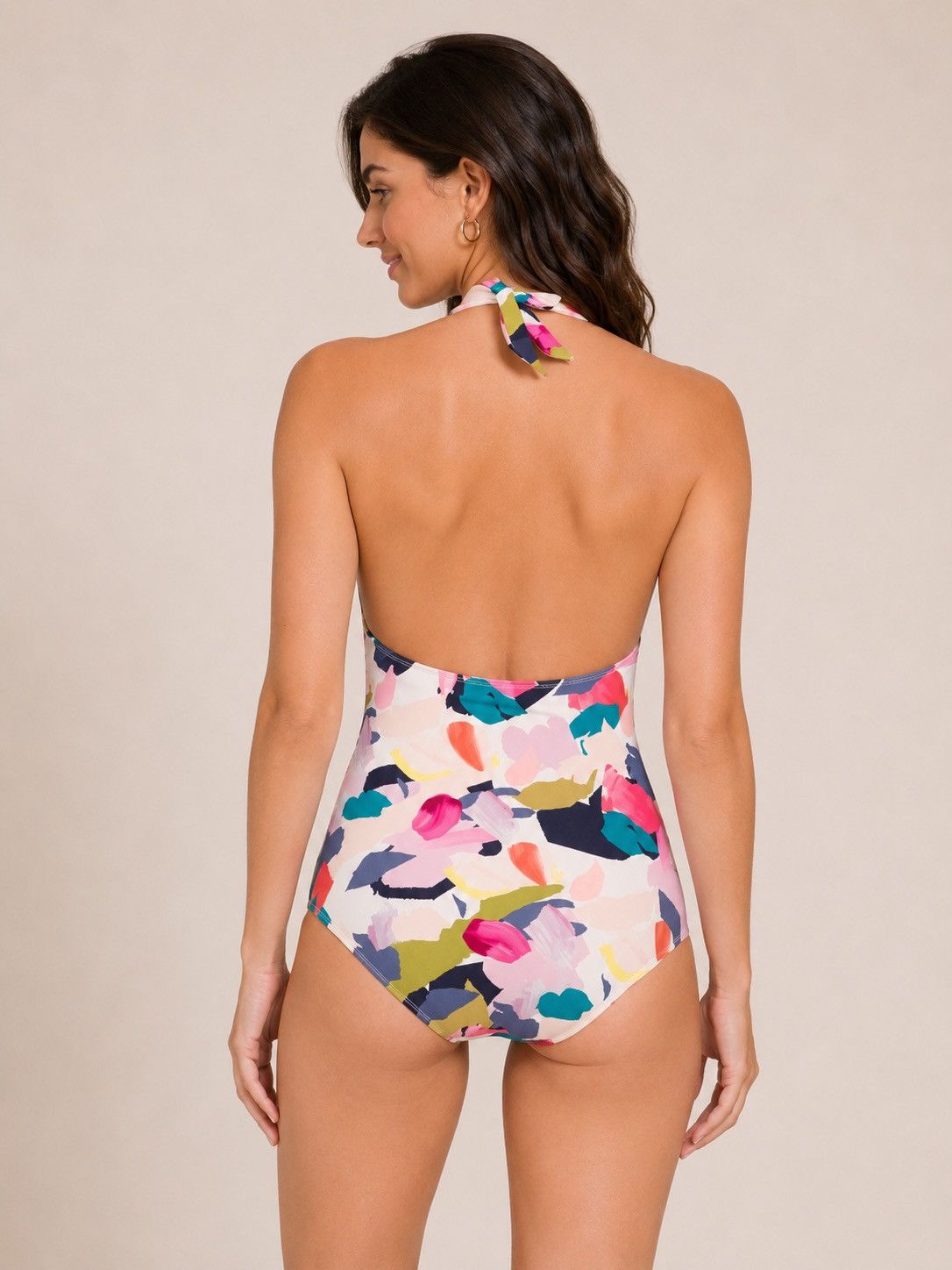 Other 🎉LAST PIECE🎉GOTTEX‎ Canvas Print Halter One-Piece Swimsuit Size L / US 10 / IT 46 - 2 Thumbnail