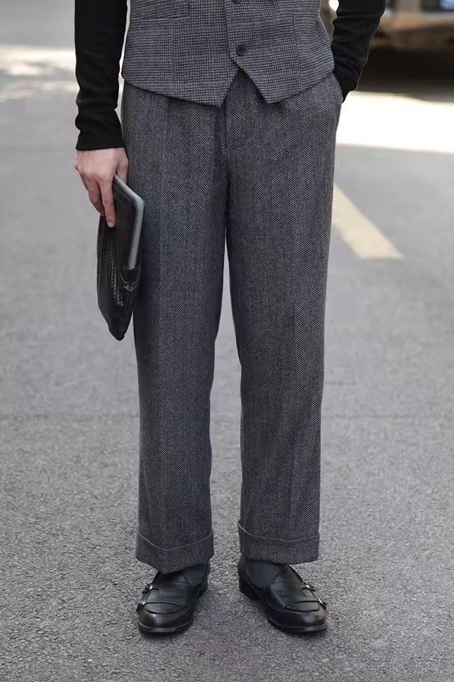 Casual British Straight Leg Loose Gray Pants