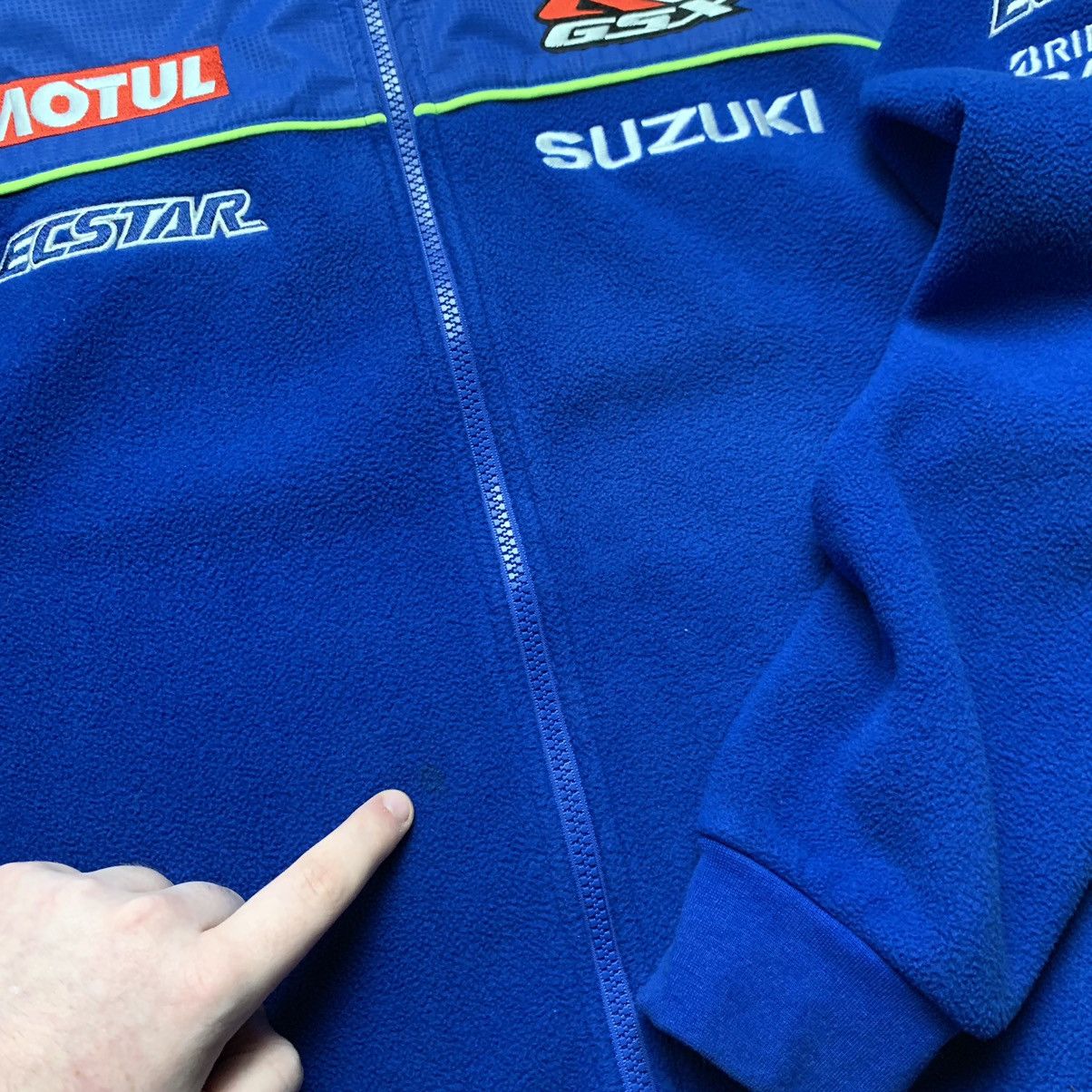 Vintage Vintage Suzuki ECSTAR RRGSX Japanese Racing Fleece Jacket Size US M / EU 48-50 / 2 - 8 Thumbnail