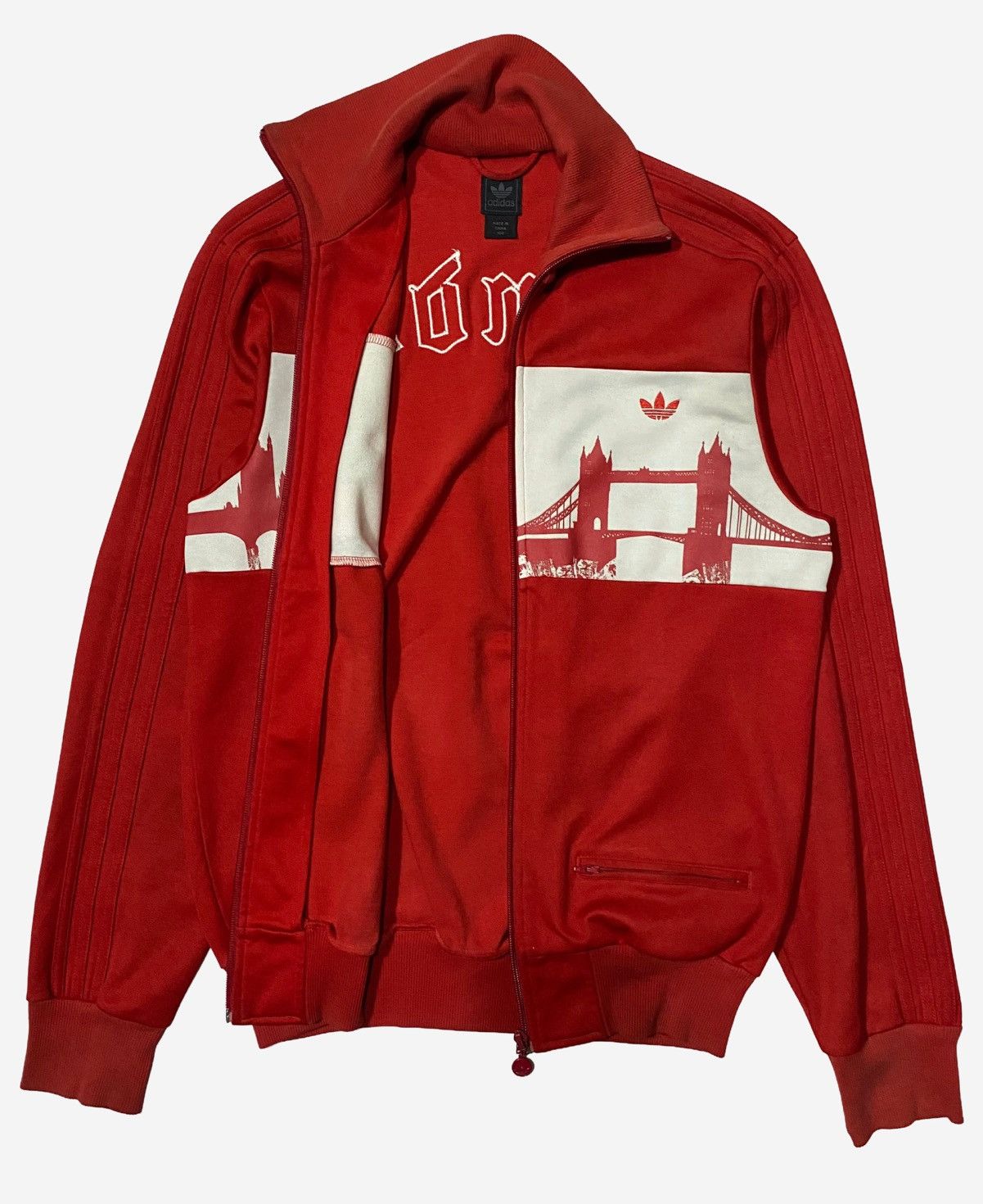 Adidas VINTAGE 2006 ADIDAS LONDON BRIDGE TRACK TOP RED WHITE Size US M / EU 48-50 / 2 - 4 Thumbnail