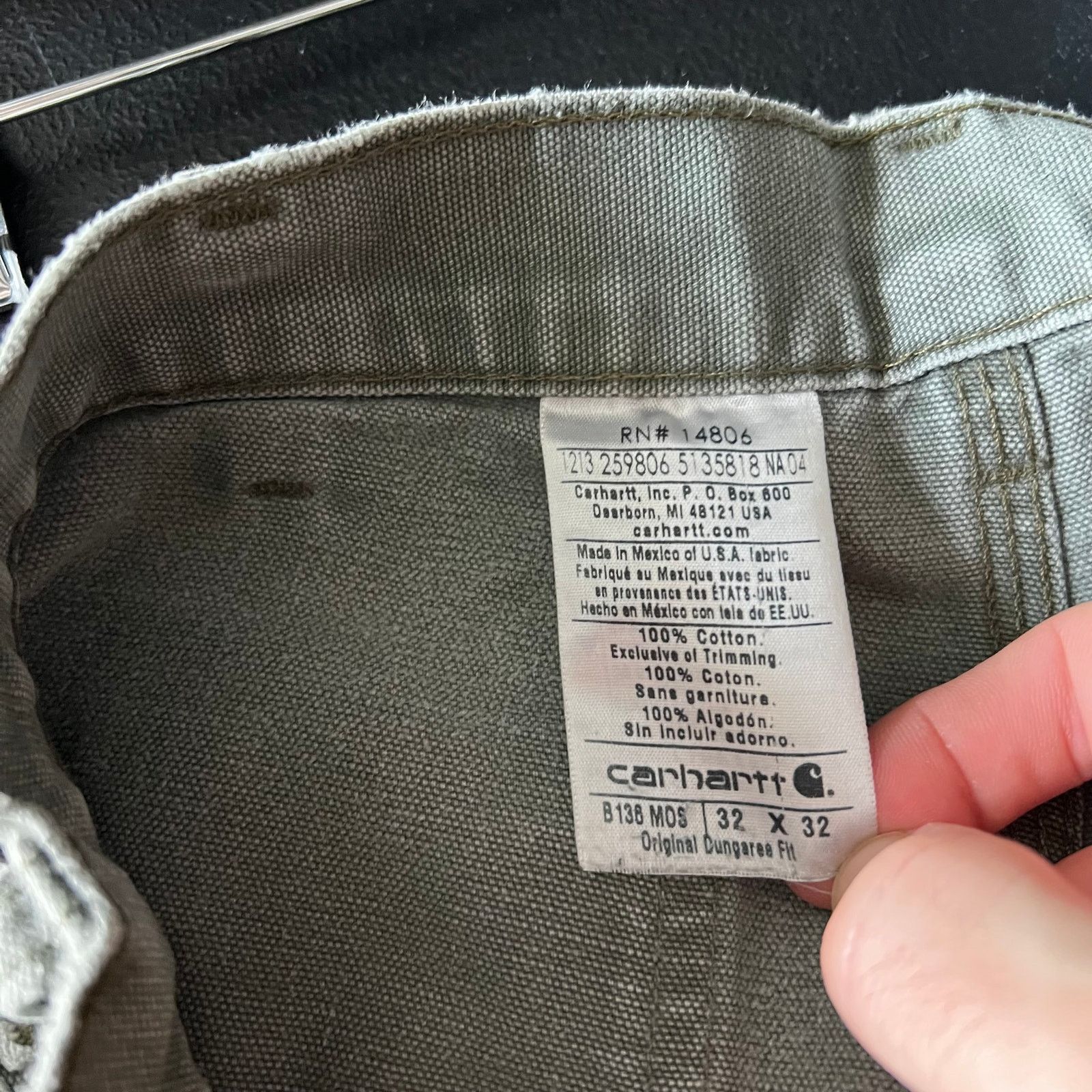 Carhartt × Vintage Carhartt B136 MOS green double knee work carpenter ...