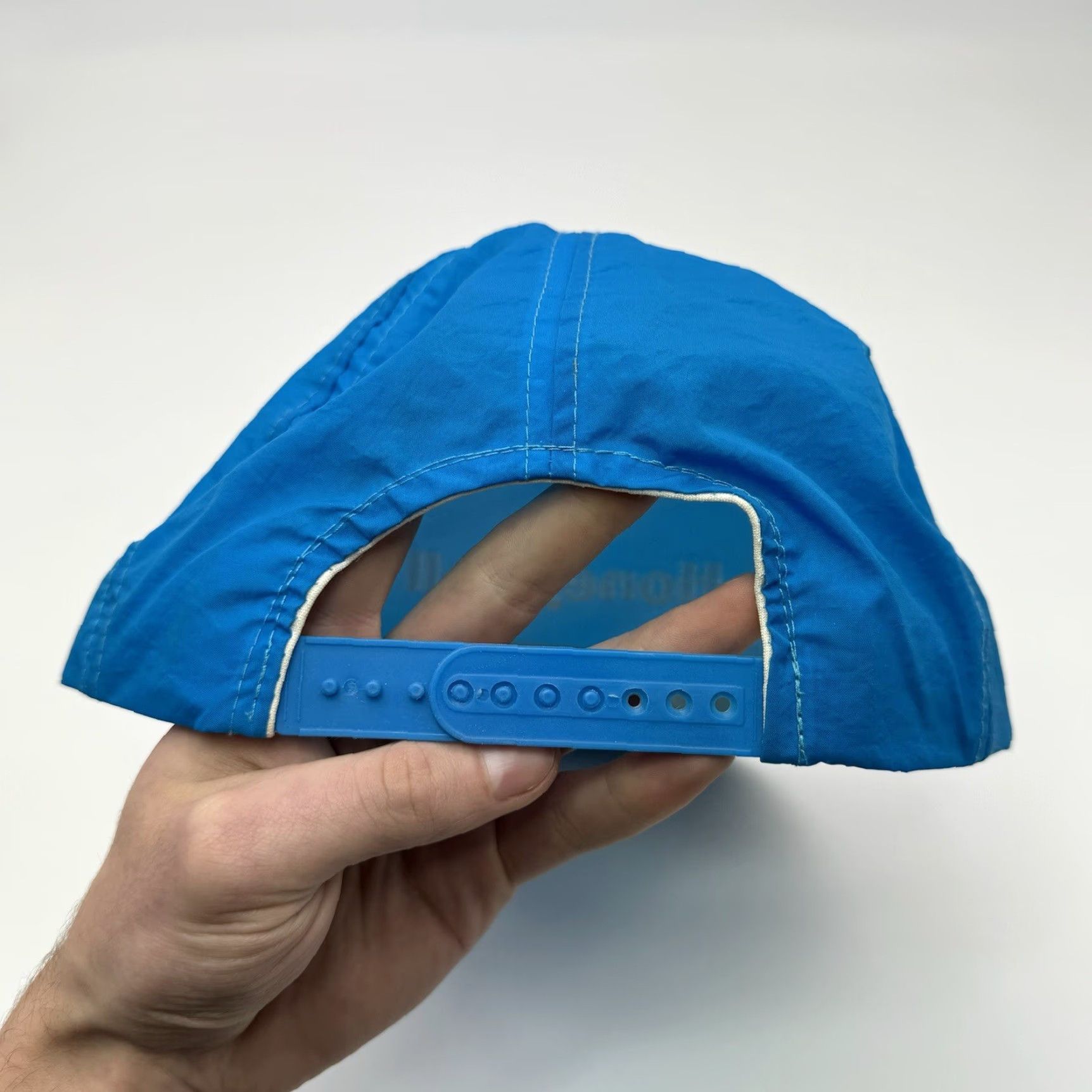 Vintage VINTAGE Honeywell Trucker Hat Men's Adjustable 90s Neon Blue Nylon Twill Cap Summer Fall Spring Winter Size ONE SIZE - 4 Thumbnail