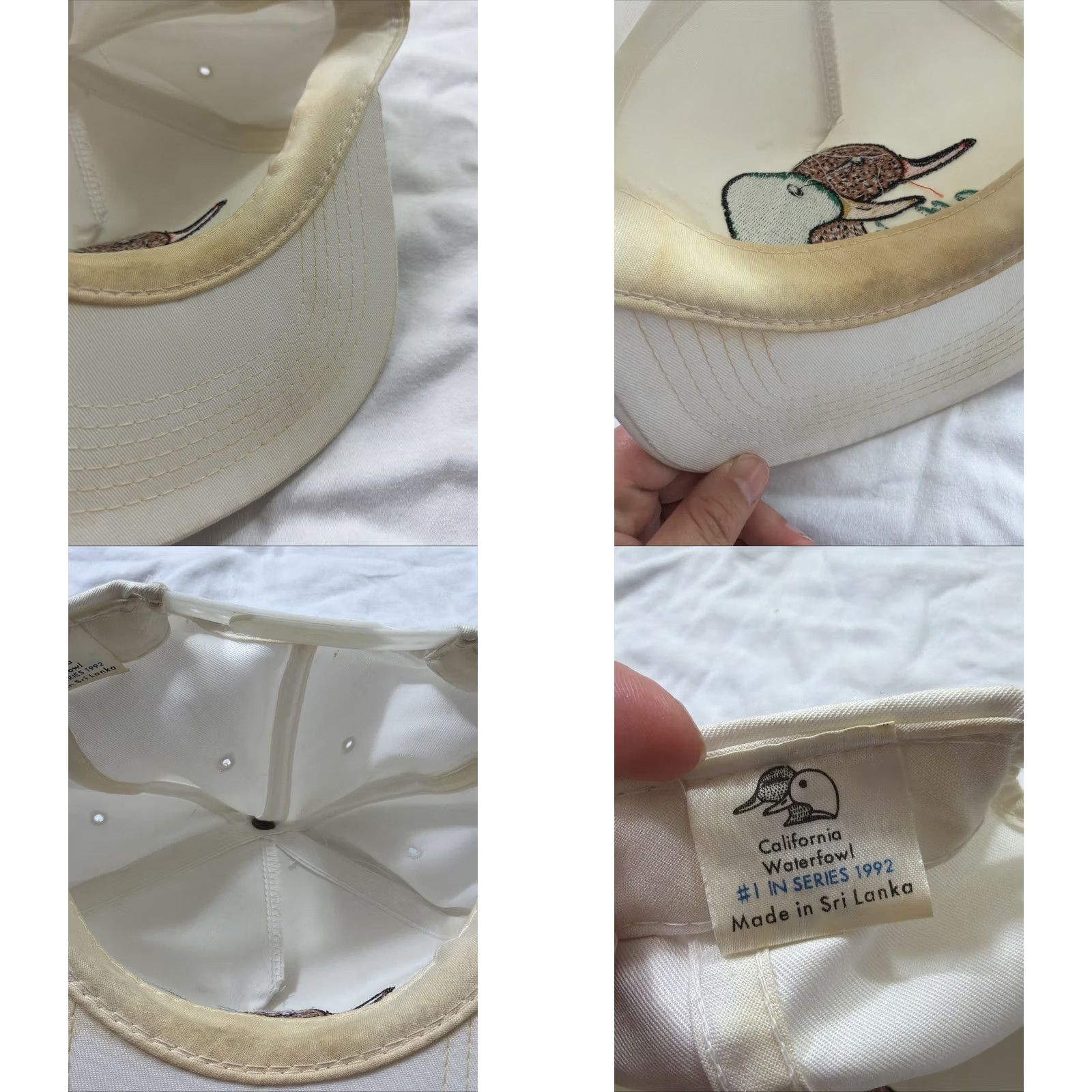 Vintage VINTAGE 90s California Waterfowl SnapBack Hat Men White Stained One Size Size ONE SIZE - 10 Thumbnail