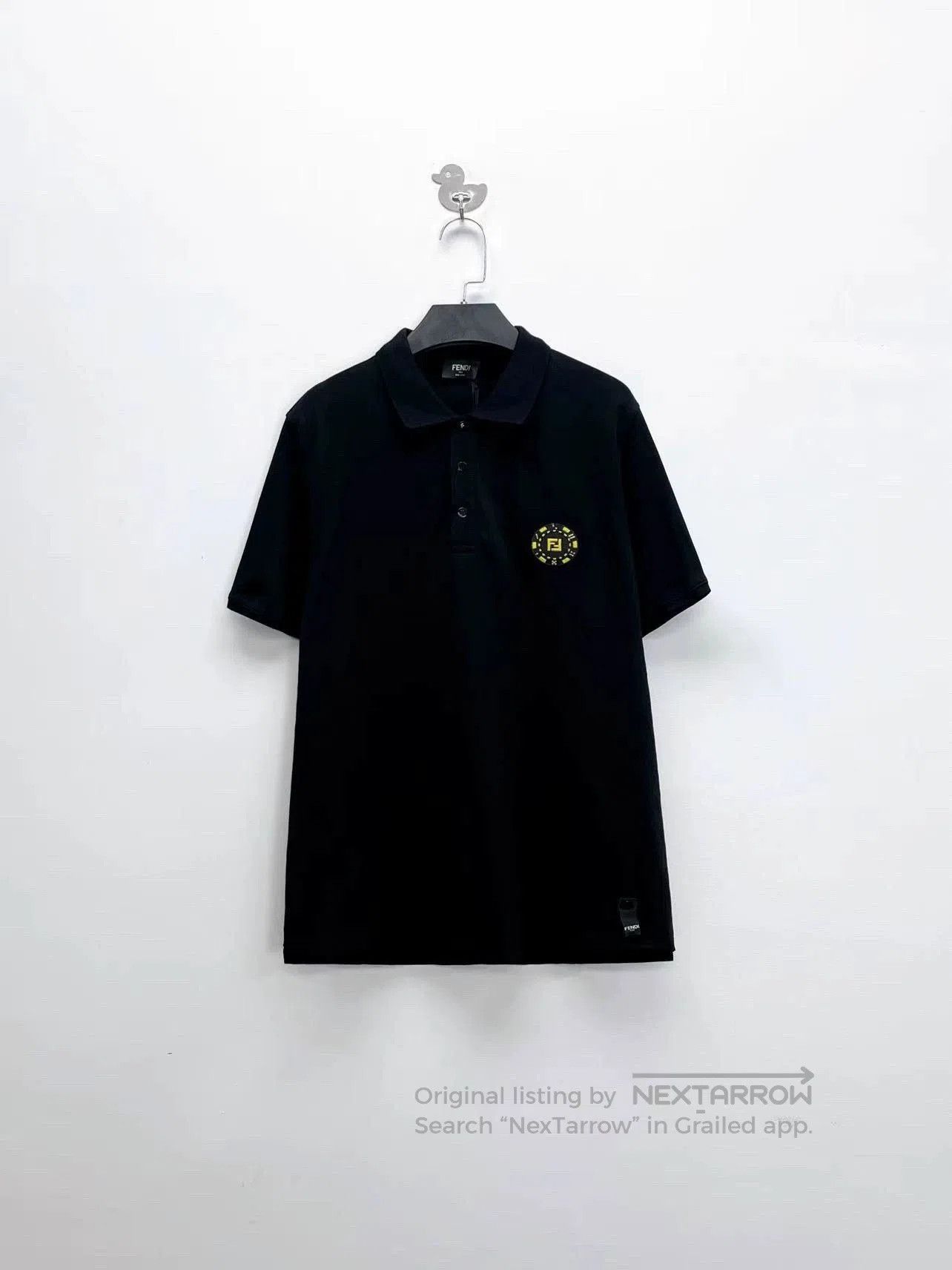 Fendi Fendi Black Embroidered Polo Short Sleeve Shirt. Size US L / EU 52-54 / 3 - 1 Thumbnail