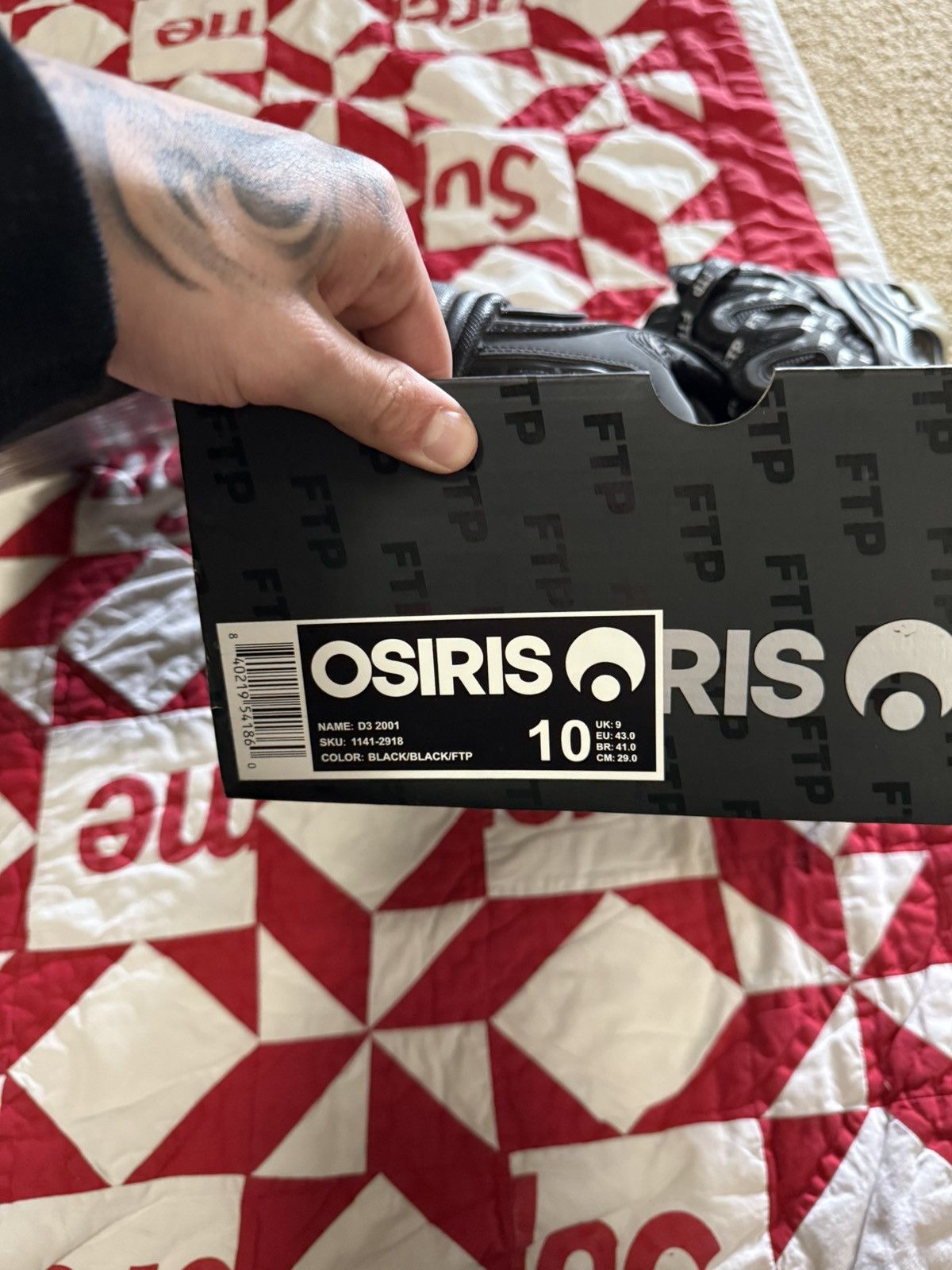 Fuck The Population FTP x Osiris D3 2001 Black Shoes Size US 10 / EU 43 - 7 Thumbnail