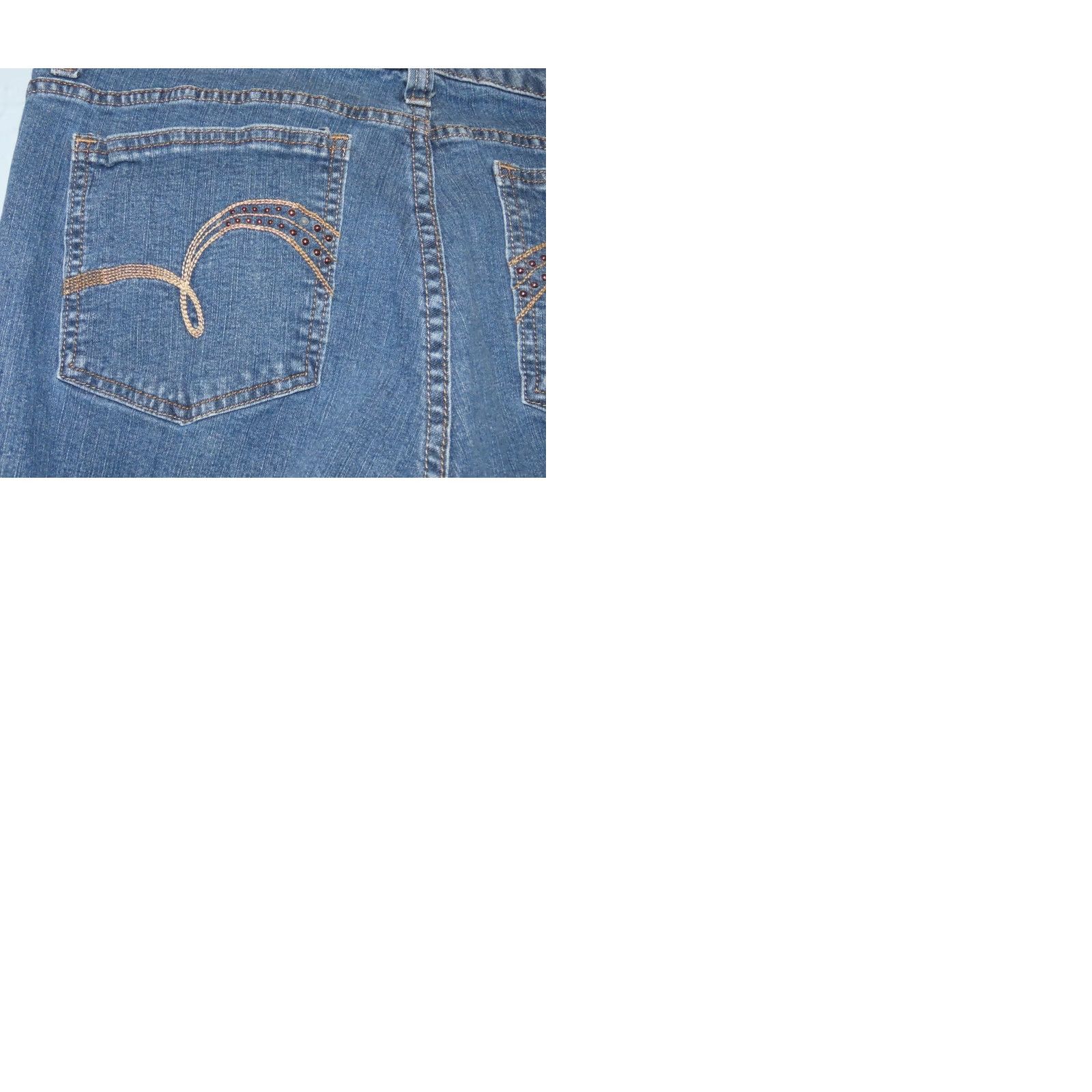 Lee Lee Women’s Size 14 Jeans Short Slender Secret Medium Wash Blue 32x27 Stretch Regular Rise Straight 5-Pocket Denim Cotton Spandex Menus? Size 36" / US 14 / IT 50 - 9 Thumbnail