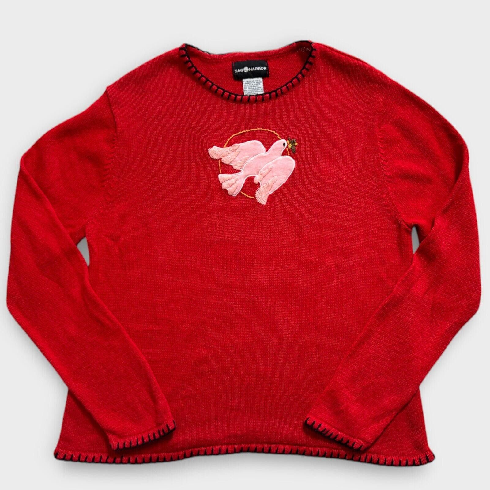 Other Vintage 90s Christmas Pullover Pink Dove Knit Sweater Size XL / US 12-14 / IT 48-50 - 1 Thumbnail
