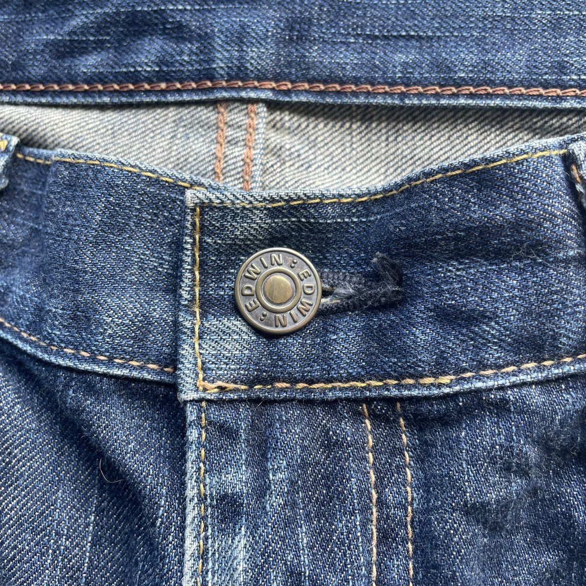 Edwin × Jean × Vintage Vintage Edwin 503 Faded Ripped Denim Jeans Pants Distressed Size US 34 / EU 50 - 6 Thumbnail