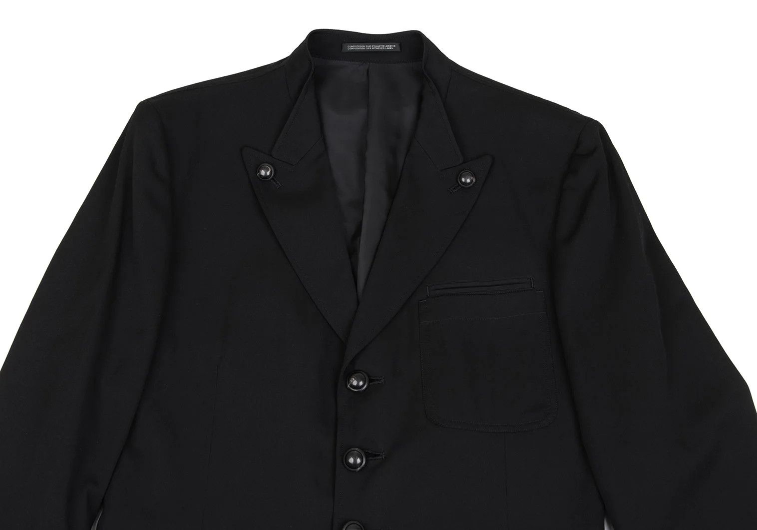 Yohji Yamamoto Yohji Yamamoto Wool Gabardine Jacket Black 3 Size US L / EU 52-54 / 3 - 2 Thumbnail