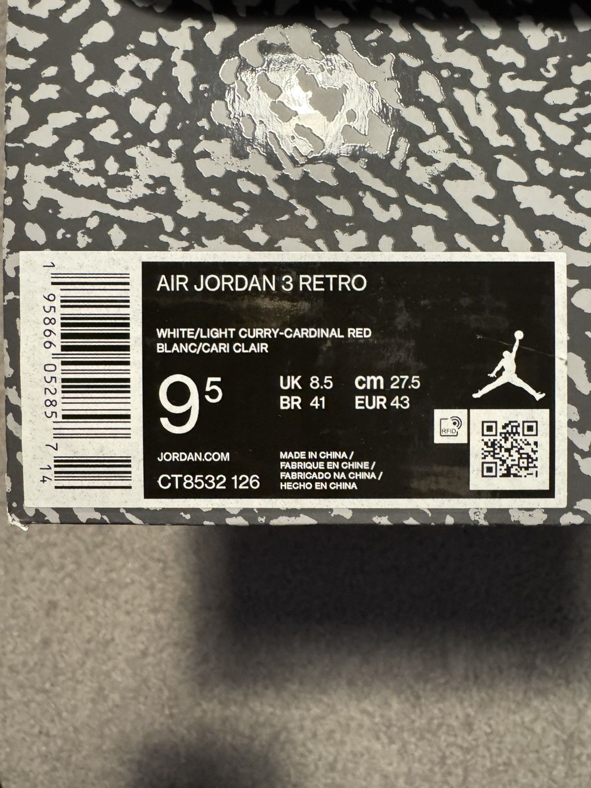 Jordan Brand Jordan 3 Cardinal Red Size US 9.5 / EU 42-43 - 6 Thumbnail