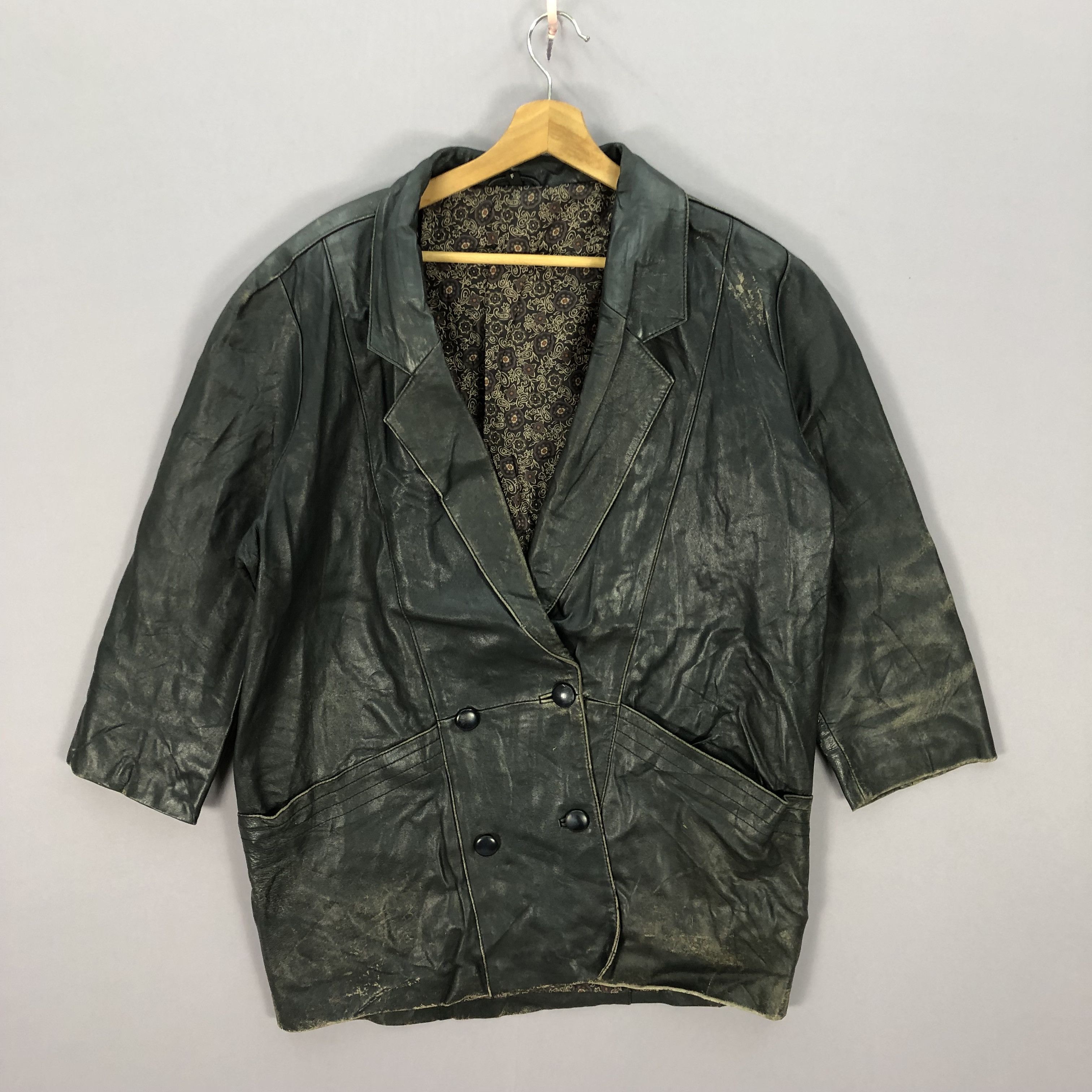 Japanese Brand × Vintage Vintage Japanese Leather Cardigan Jacket Size US XL / EU 56 / 4 - 2 Thumbnail