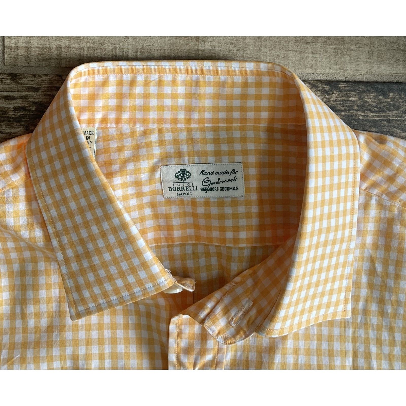 Luigi Borrelli $695 NWT Luigi Borrelli Napoli Dress Shirt Yellow 43/17 Size US XL / EU 56 / 4 - 2 Thumbnail