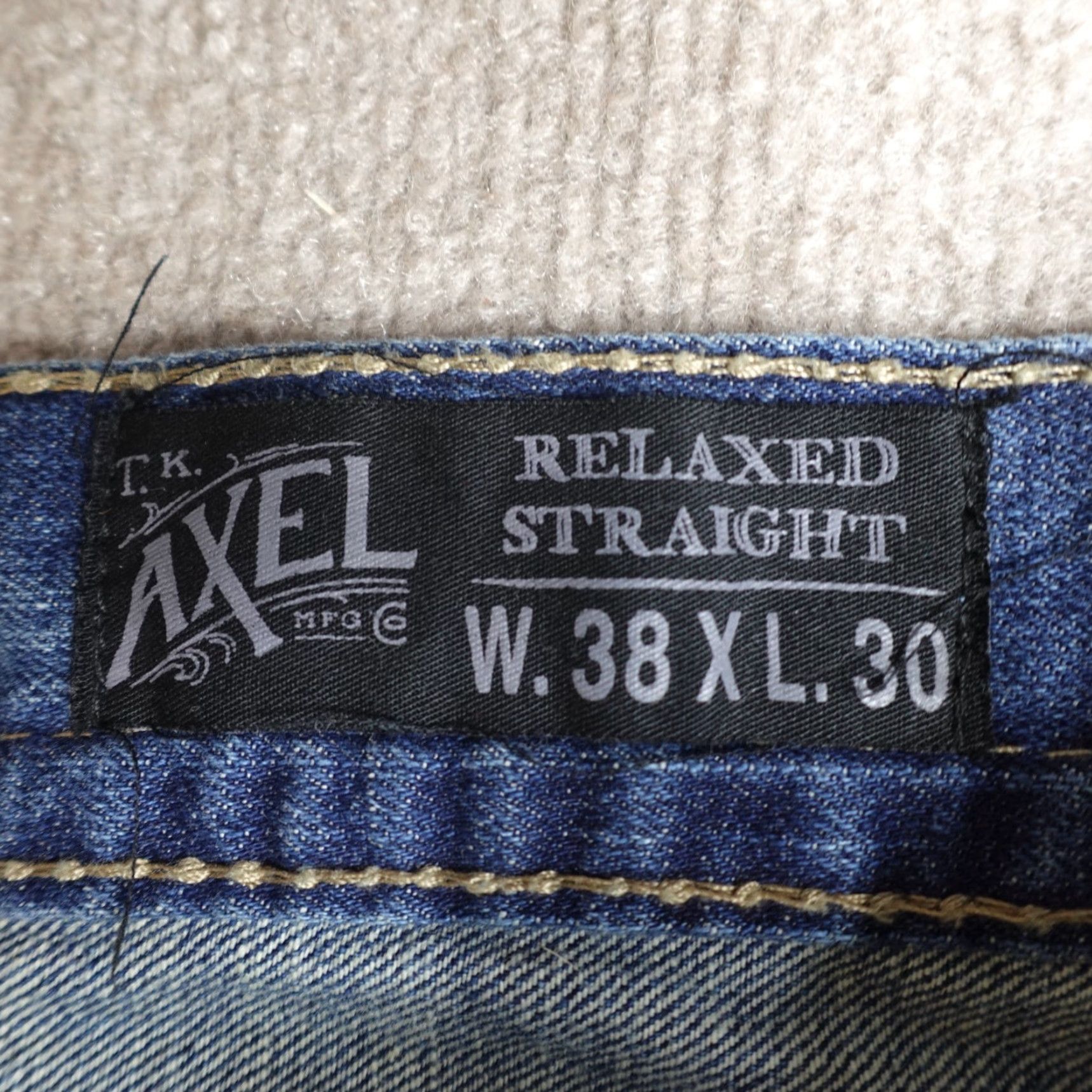 Vintage Axel Jeans 38 x 29 Blue Cotton Relaxed Straight Distressed Denim Men's Jeans Regular Inseam 29 Vintage: No Size US 38 / EU 54 - 7 Thumbnail