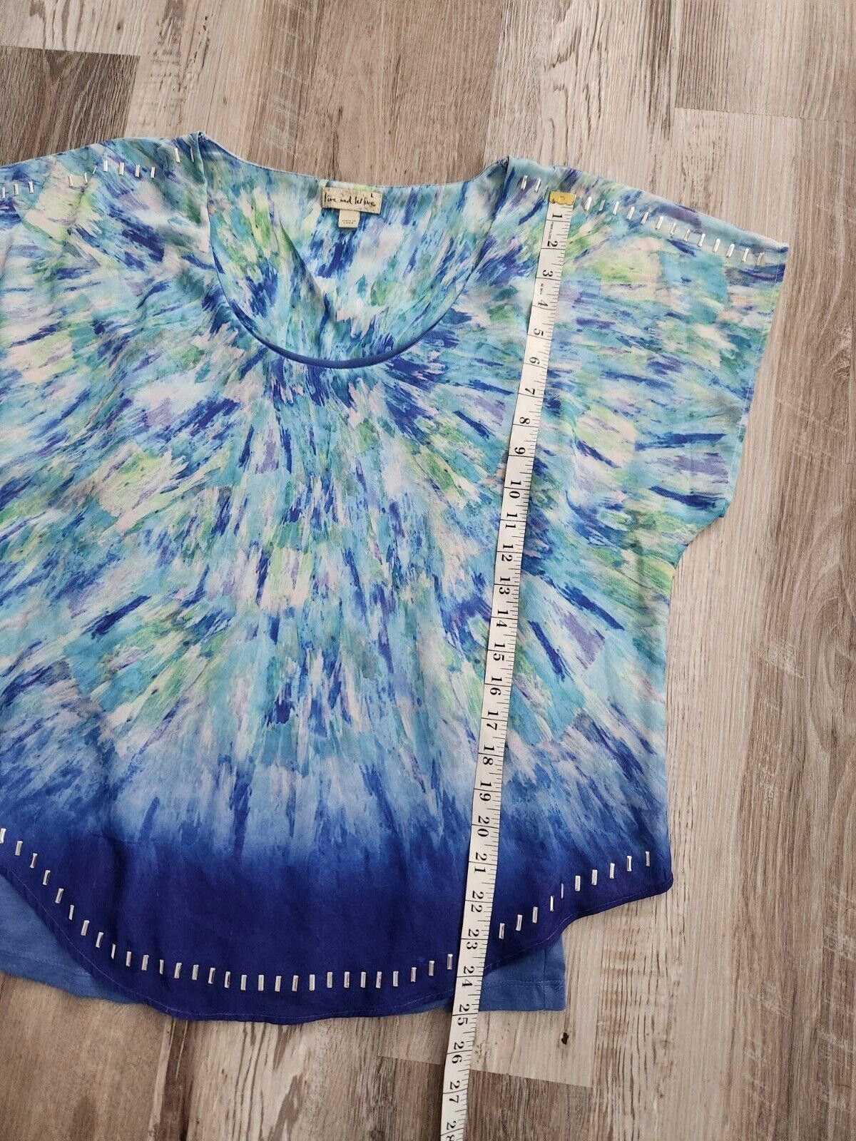 Designer Live And Let Live Top Large Blue Hippie Boho Layered Dolman Size L / US 10 / IT 46 - 7 Thumbnail