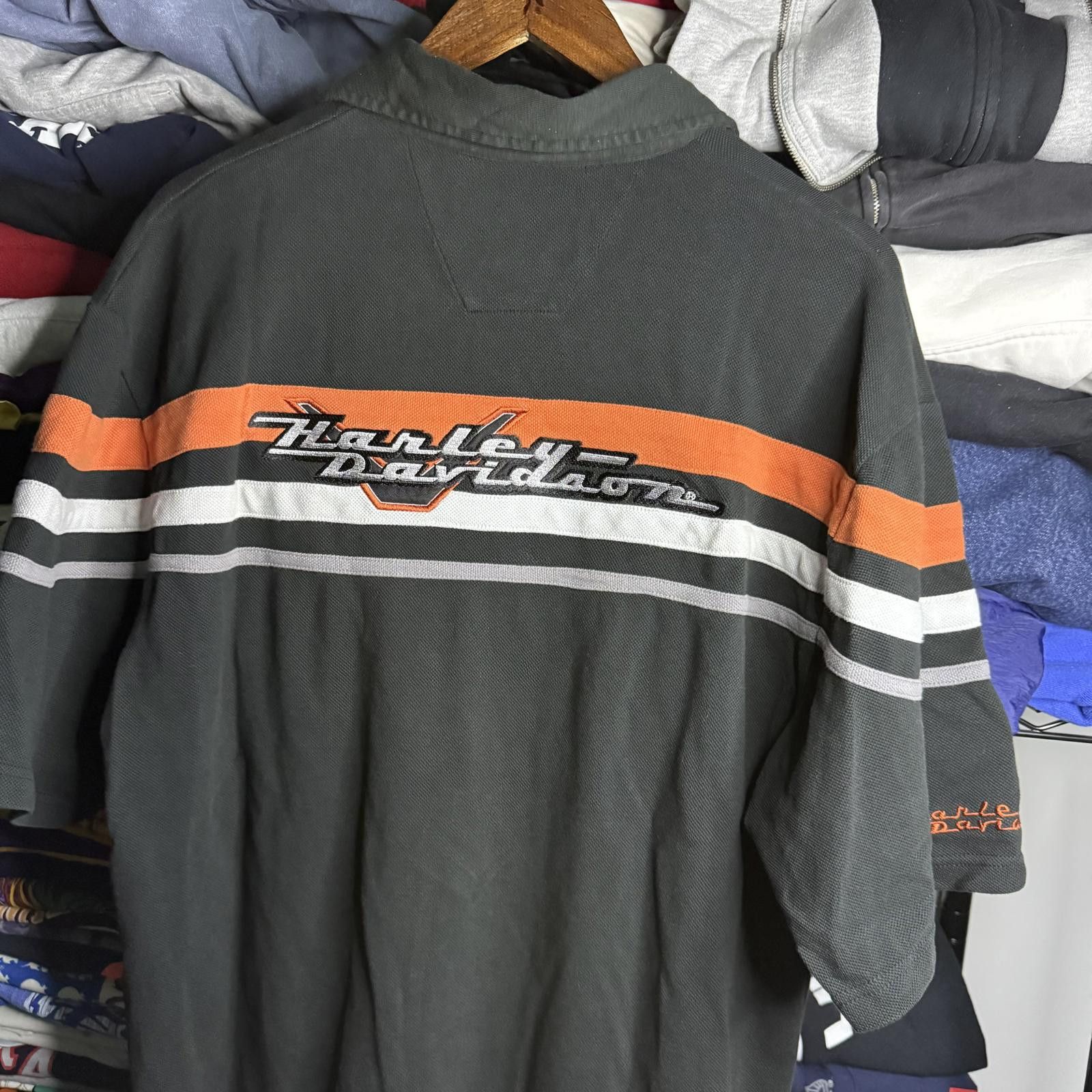 Harley Davidson Harley-Davidson Vintage Polo Shirt with Stripes Size US XL / EU 56 / 4 - 2 Thumbnail
