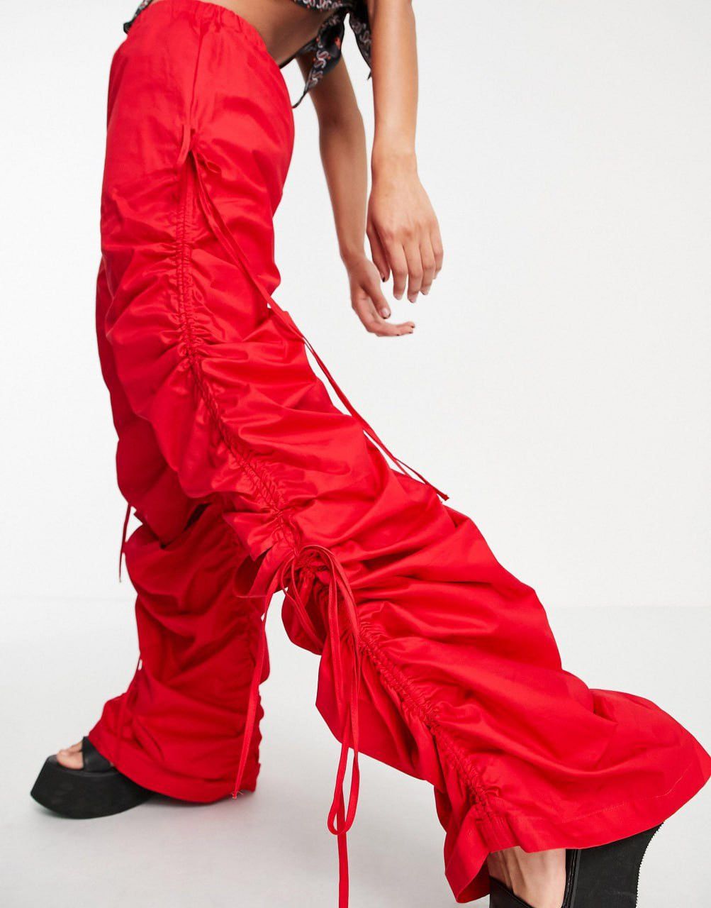 Jaded London Jaded london Light Baggy wide leg trousers drawstrings Pants Size 27" / US 4 / IT 40 - 1 Thumbnail