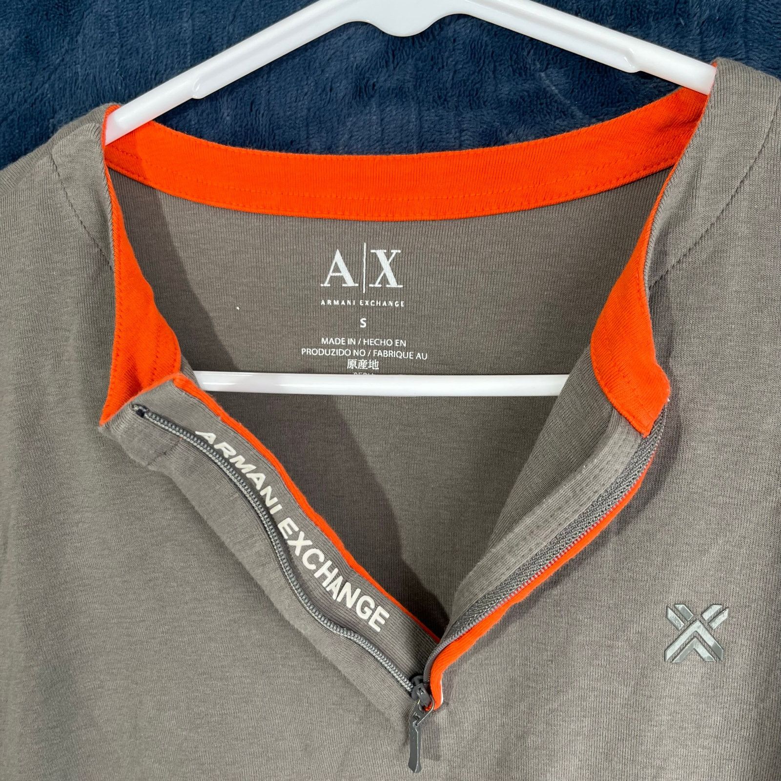 Armani Exchange ARMANI EXCHANGE Gray 1/4 Zip Casual T-Shirt Mens Size Small Size US S / EU 44-46 / 1 - 2 Thumbnail