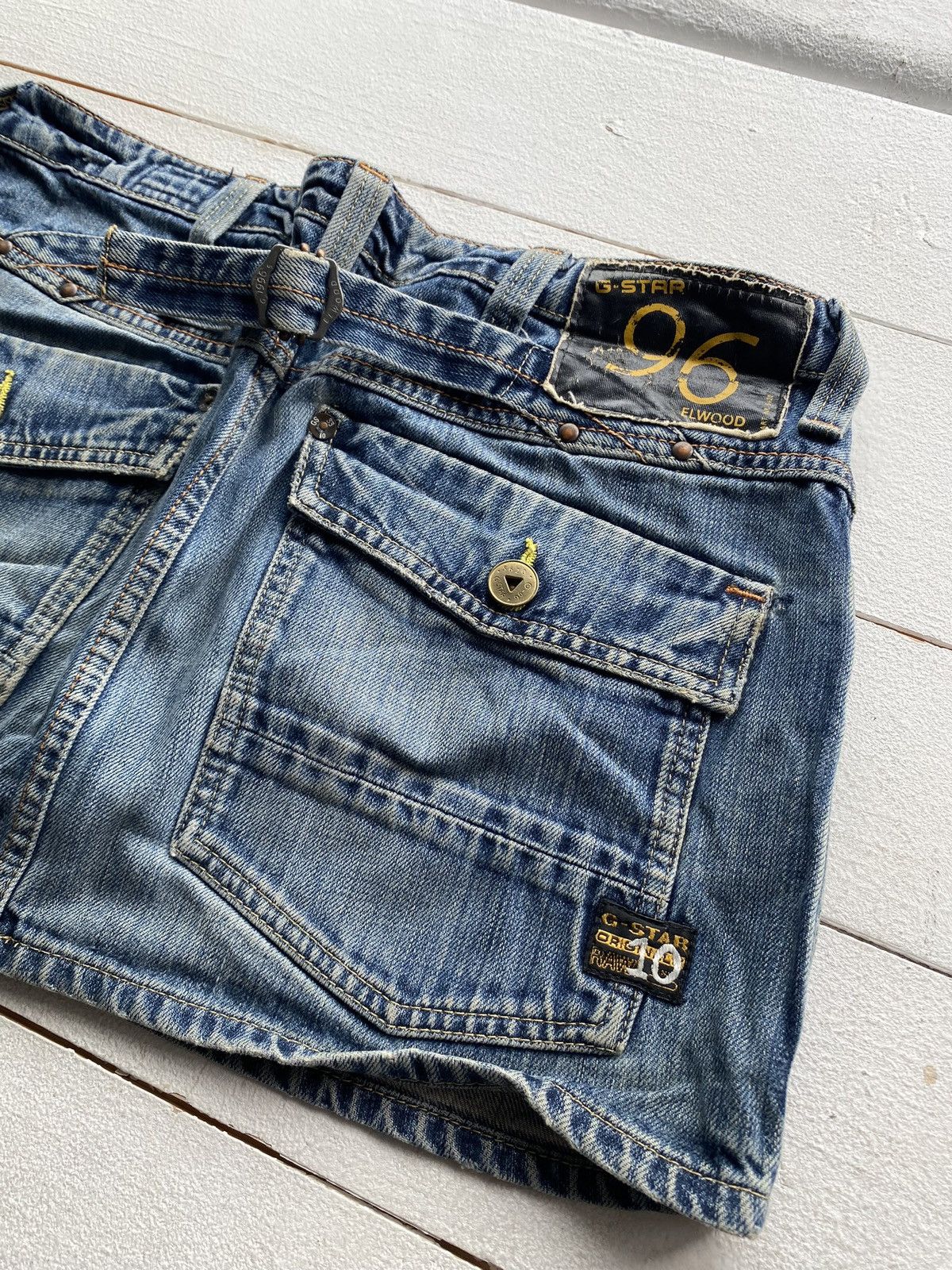 G-Star × Vintage ❤️‍🔥G Star Raw y2k Punk Opium Denim Mini Skirt Womens 33 size Size 32" / US 10 / IT 46 - 9 Thumbnail