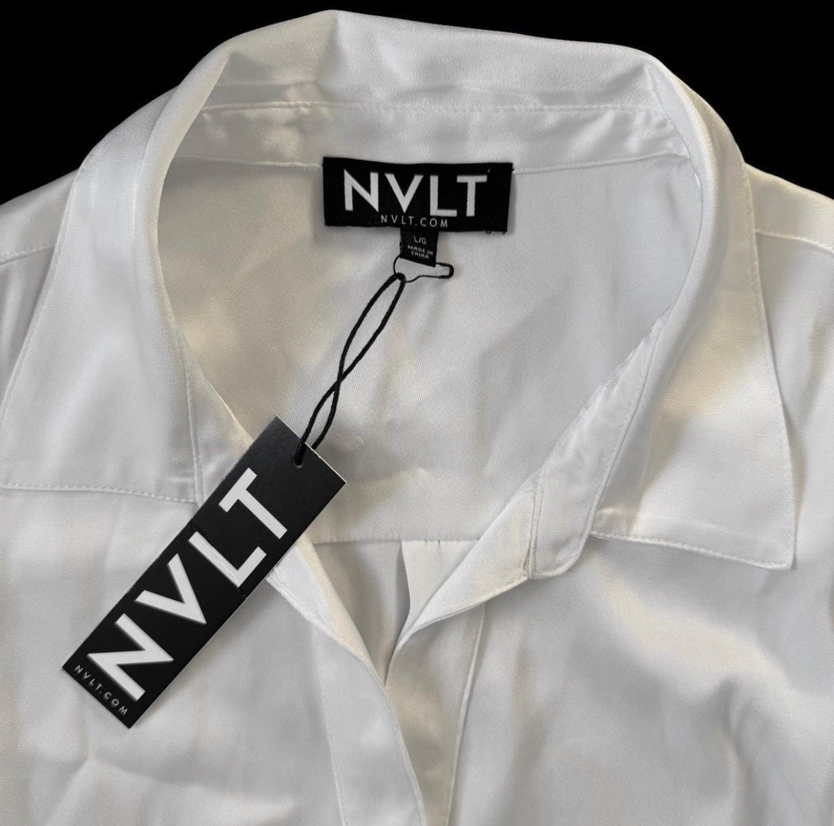 Other NVLT white button-up satin blouse size L Size L / US 10 / IT 46 - 2 Thumbnail