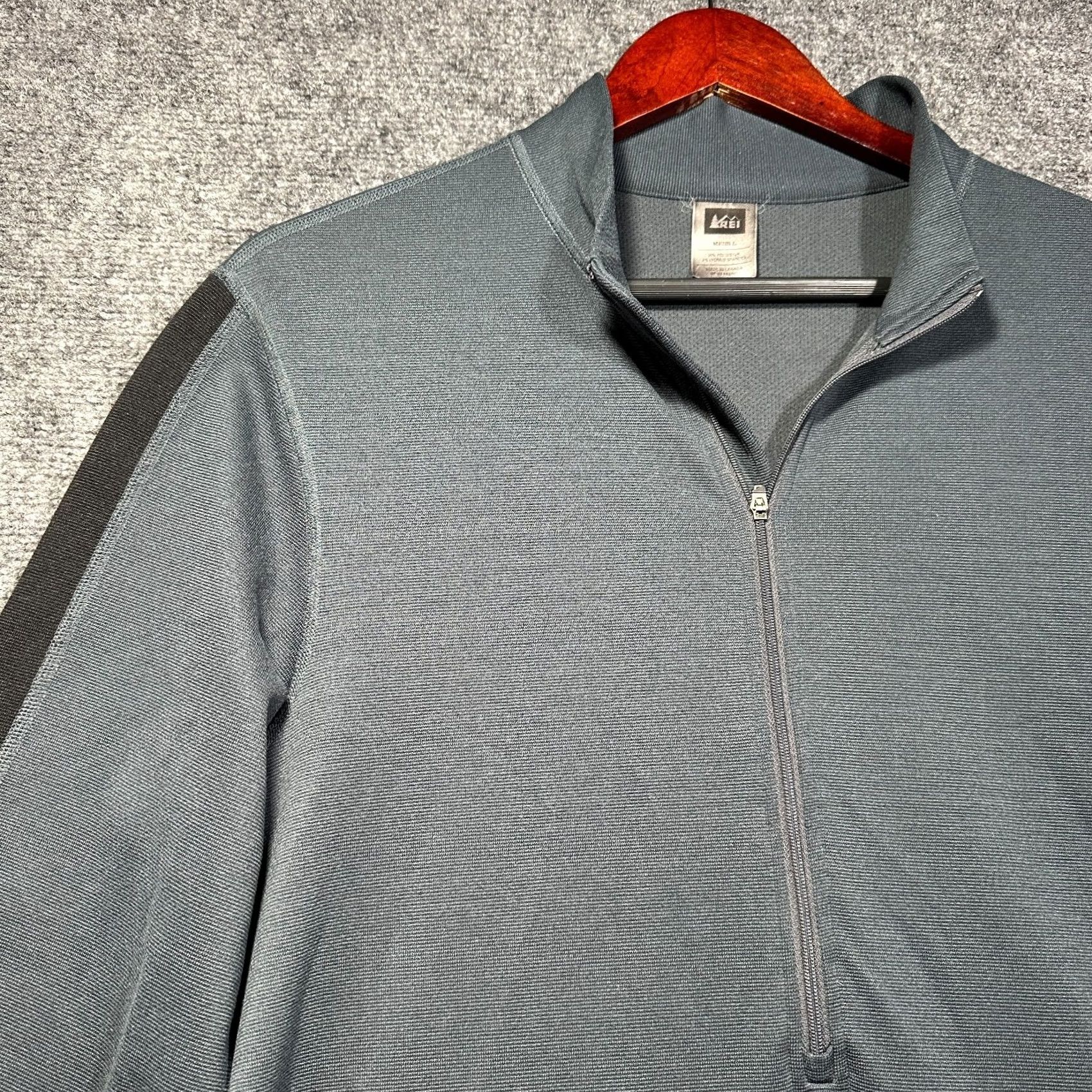 Vintage REI Shirt Mens L Blue Black Long Sleeve Half Zip Pullover Size US L / EU 52-54 / 3 - 7 Thumbnail