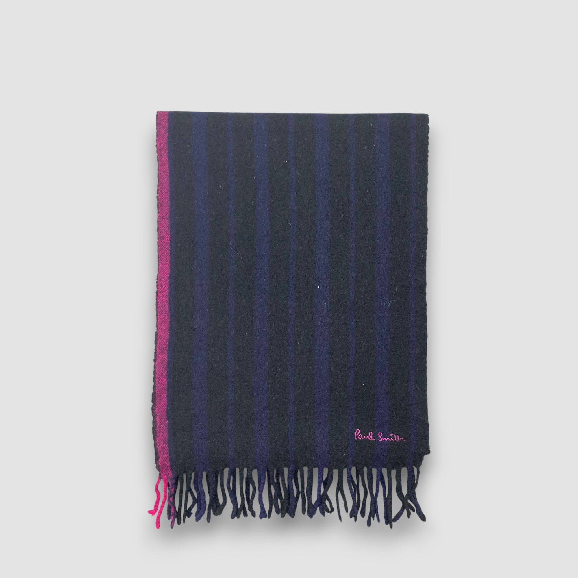 Paul Smith Vintage Paul Smith Scarf Muffler Wool Fringe Winter Scarves Size ONE SIZE - 2 Thumbnail
