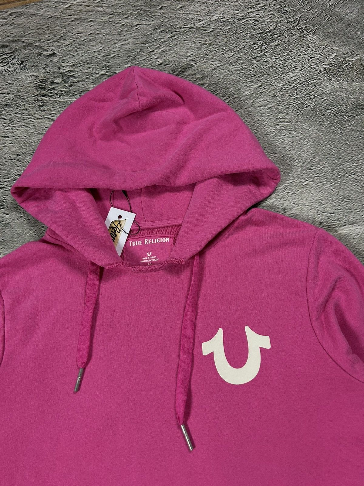 True Religion True Religion hoodie pink big logo white horseshoe vintage Size US L / EU 52-54 / 3 - 2 Thumbnail