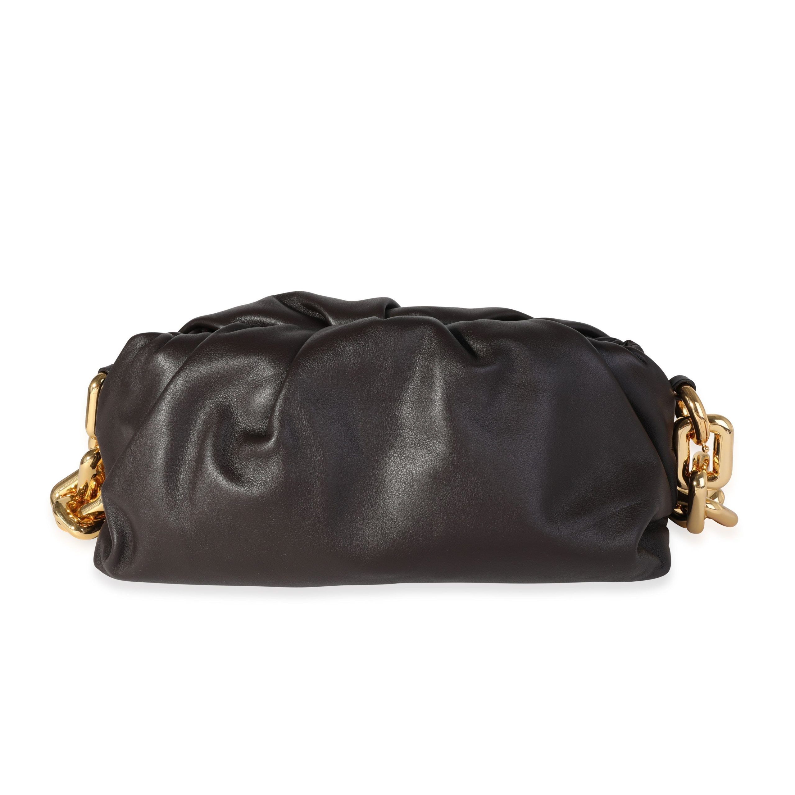 image of Bottega Veneta Fondant Calfskin Chain Pouch in Black, Women's