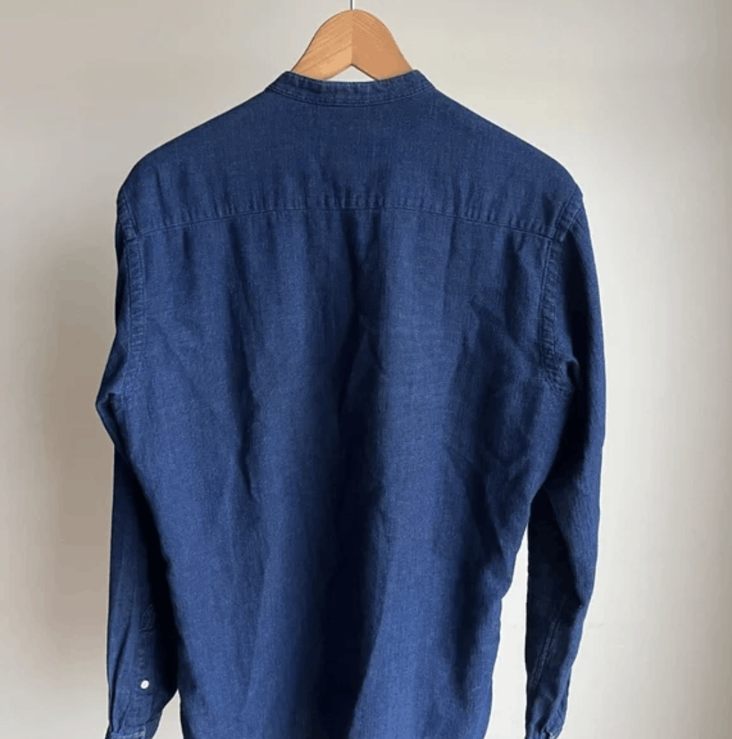 Oliver Spencer Indigo Collarless Button Down Size US S / EU 44-46 / 1 - 3 Thumbnail