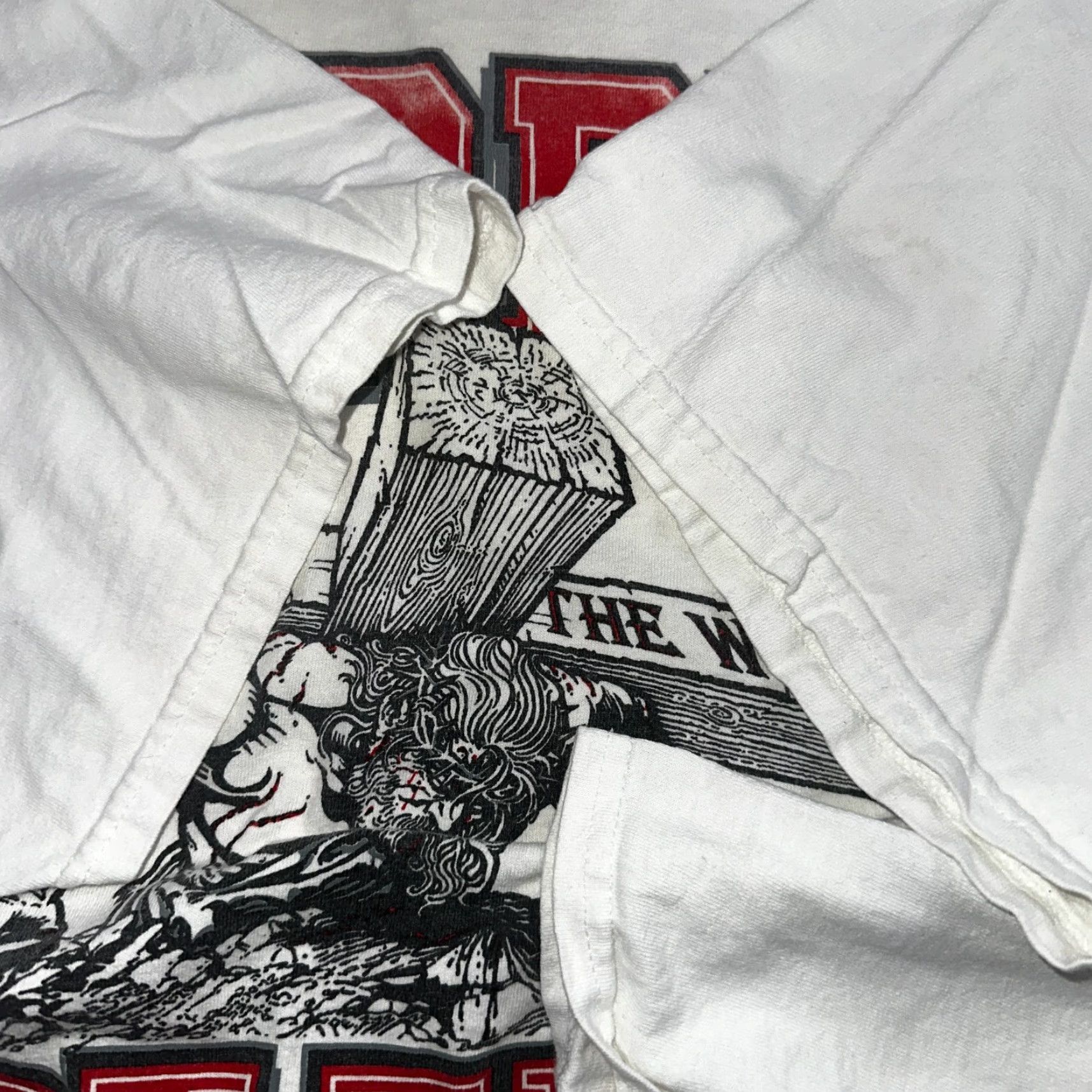 Vintage VINTAGE 90s Jesus Graphic T-Shirt Men 2XL White Crew Neck Short Sleeve Gospel Rap Band Size US XXL / EU 58 / 5 - 4 Thumbnail