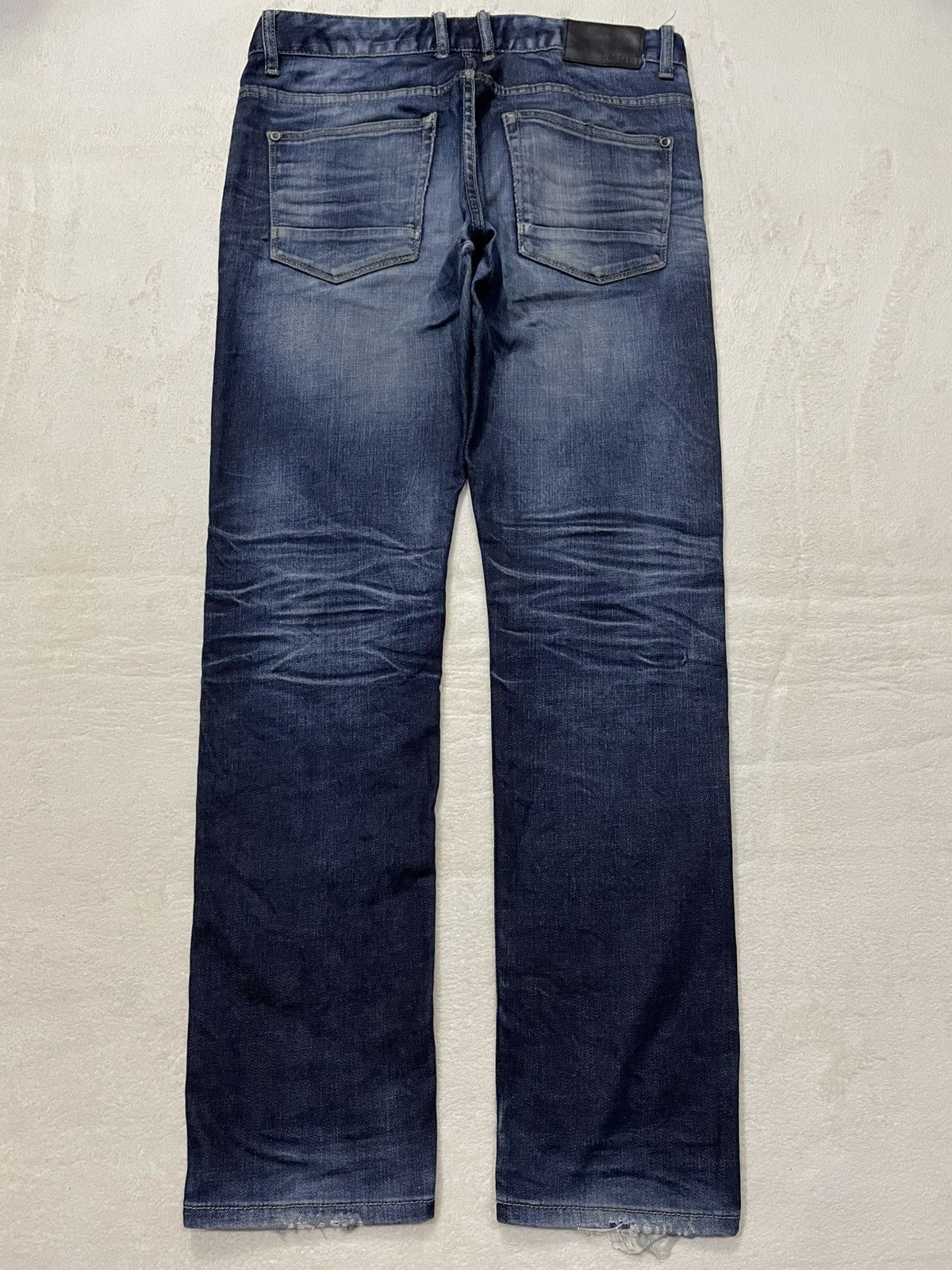 Japanese Brand Vintage SMOG Straight Cut Faded Dark Blue Jeans Size US 34 / EU 50 - 10 Thumbnail