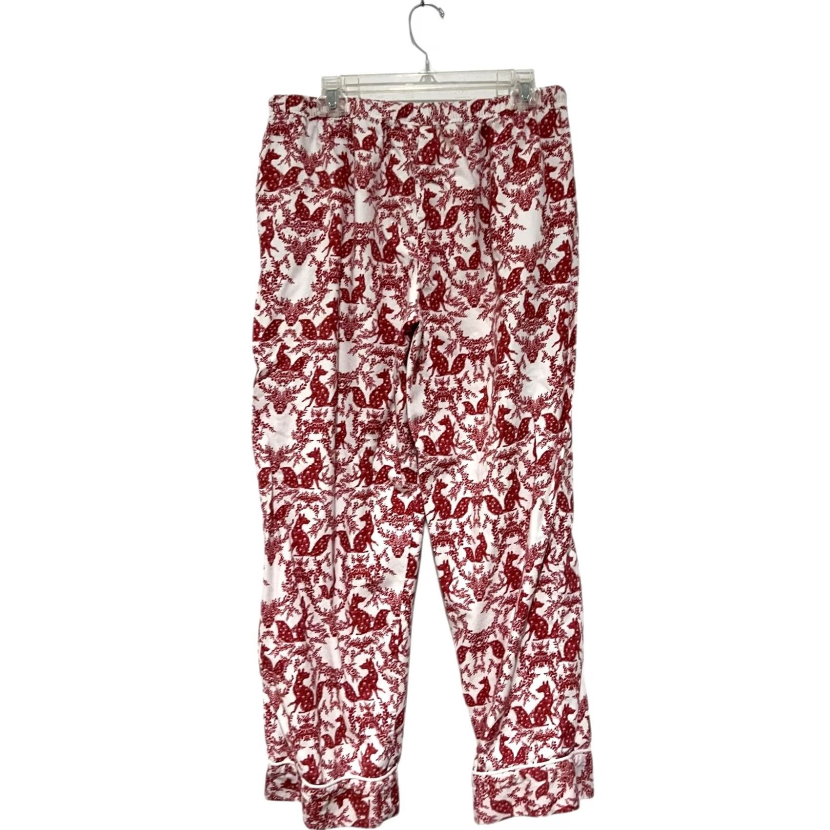 Vintage VINTAGE Van Winkle & Co. Flannel Pajama Pants Soft Ref White Fox Print Floral Pattern Size L Women's Pajama Pants Elastic Drawstring 100% Cotton Size 36" / US 14 / IT 50 - 3 Thumbnail
