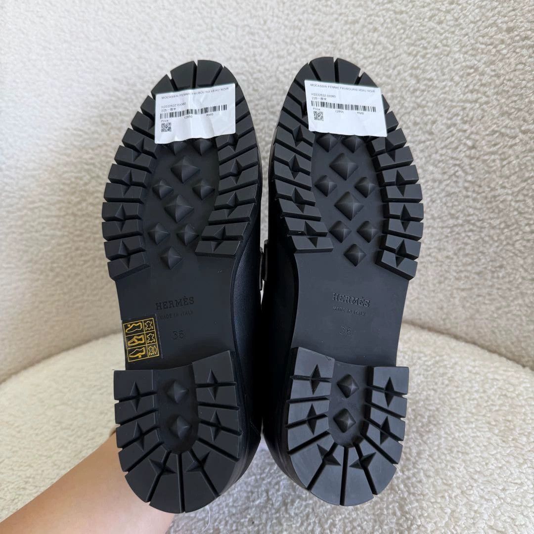 Hermes Hermes Black Loafers 36 New Unused Size US 5.5 / IT 35.5 - 5 Thumbnail