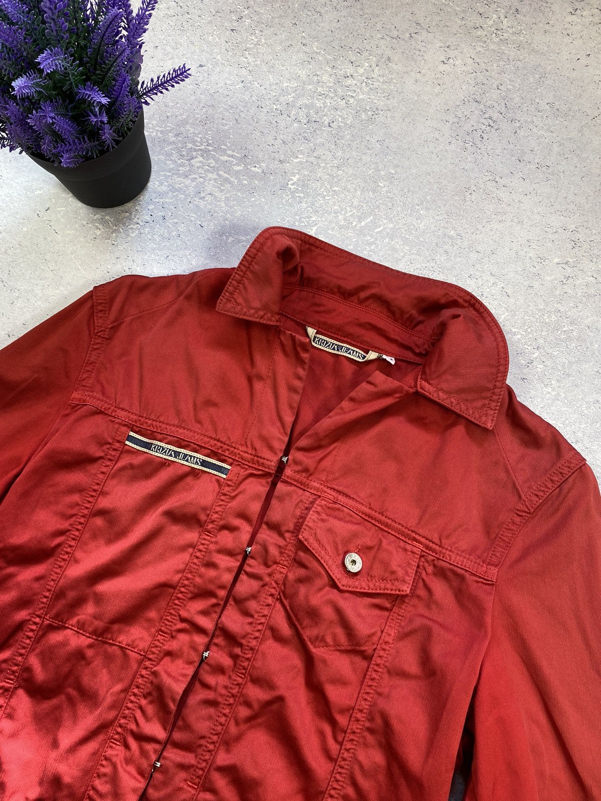 Krizia Krizia Jeans Women’s Red Light Overshot Jacket Size S / US 4 / IT 40 - 3 Thumbnail