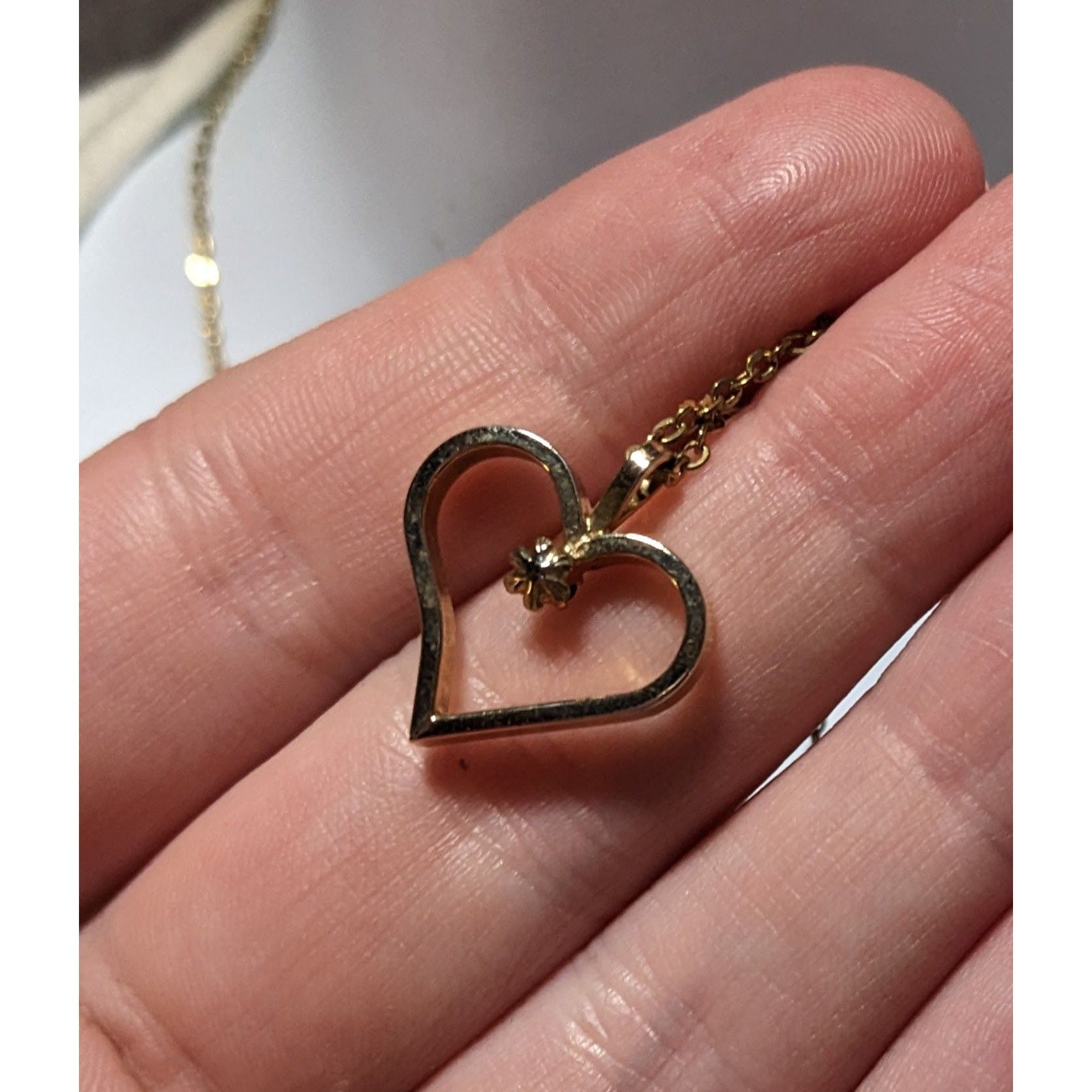 Other Gold Open Heart Blue Gem Necklace Size ONE SIZE - 7 Thumbnail