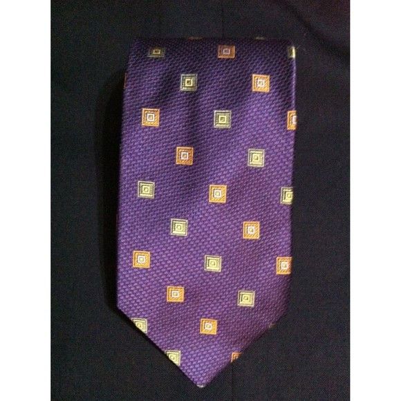 Jos. A. Bank JOS.A.BANK MENS NEW PURPLE 100%SILK TIE WIDTH: 3 1/2" Size ONE SIZE - 2 Thumbnail