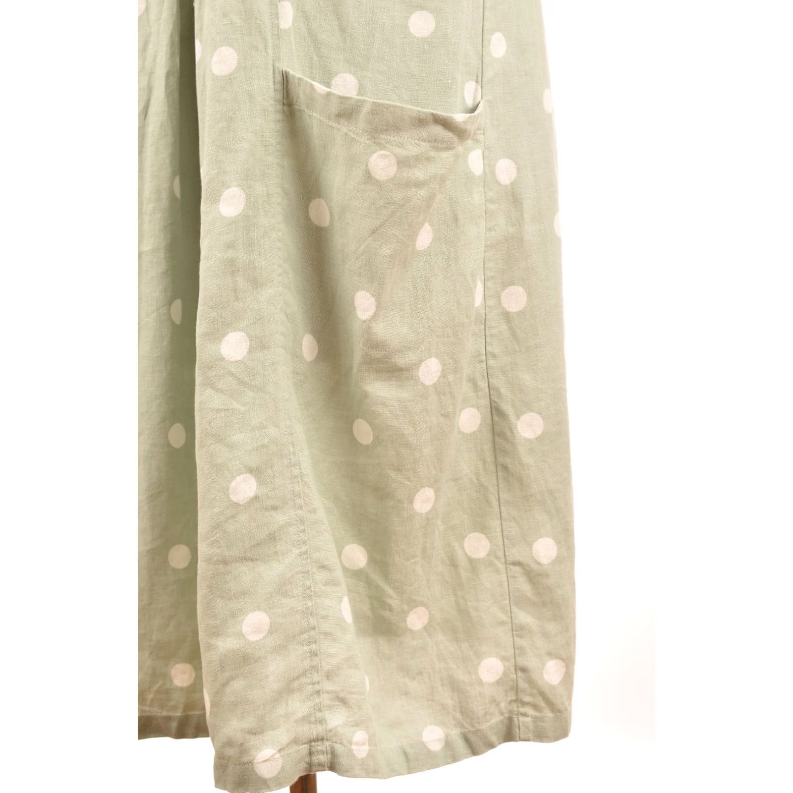 Vintage VINTAGE Lin'n Laundry Paris Muscari Linen Polka Dot Mint Dress 38 Green 100% Linen Short Sleeve Knee Length Women Mens Womens Girls Boys Size XS / US 0-2 / IT 36-38 - 3 Thumbnail