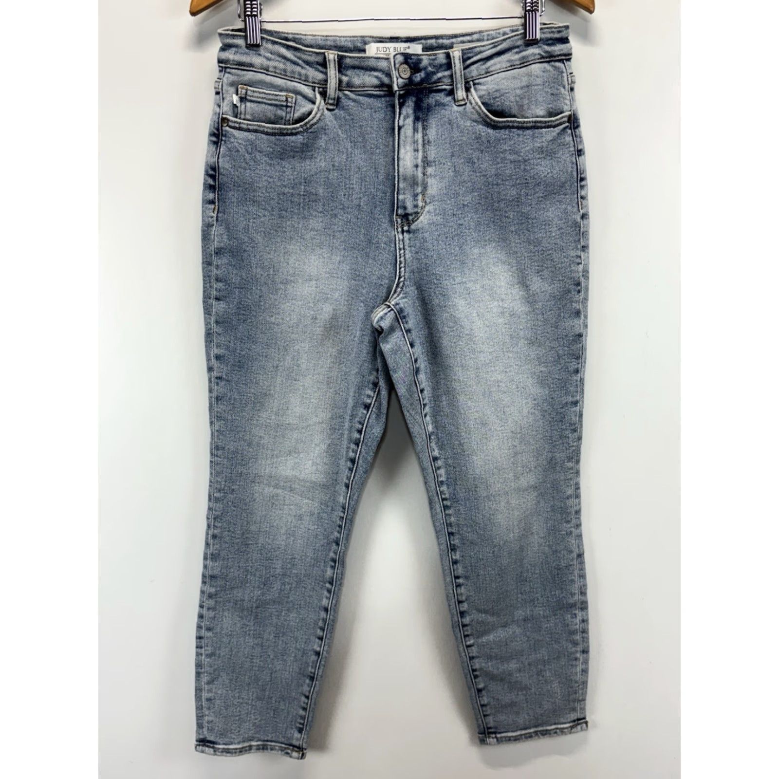 Denime Judy Blue Jeans Slim Fit 30 Women's Light Wash Blue Denim Skinny Stretch 5-Pocket City Preppy Vintage? No vintage. Size 30" / US 8 / IT 44 - 2 Thumbnail