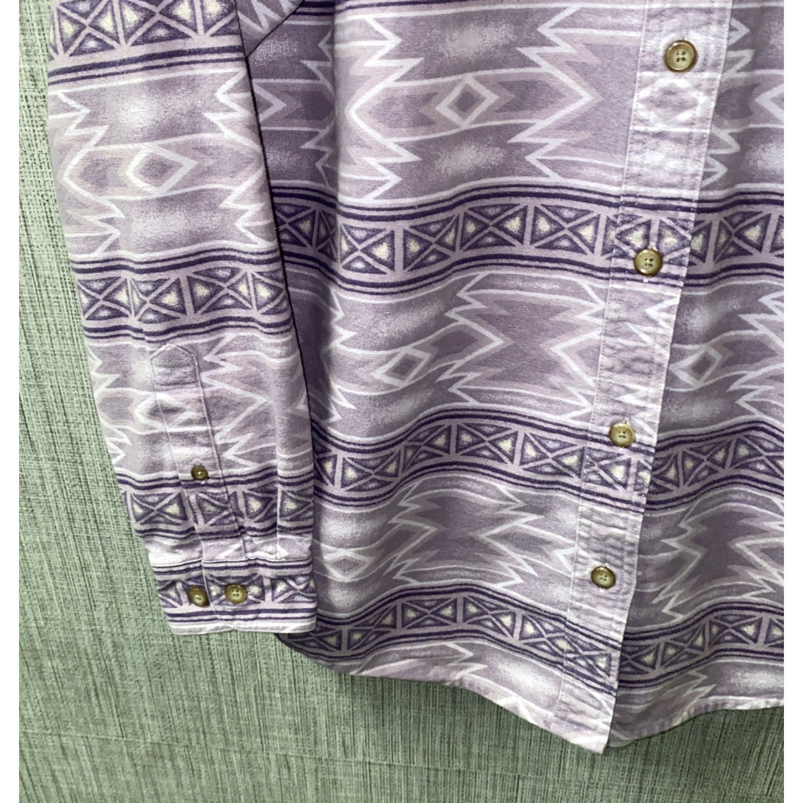 Vintage Cabela’s Shirt Women Purple Geometric Long Sleeve Button Front Size M Regular Size M / US 6-8 / IT 42-44 - 5 Thumbnail