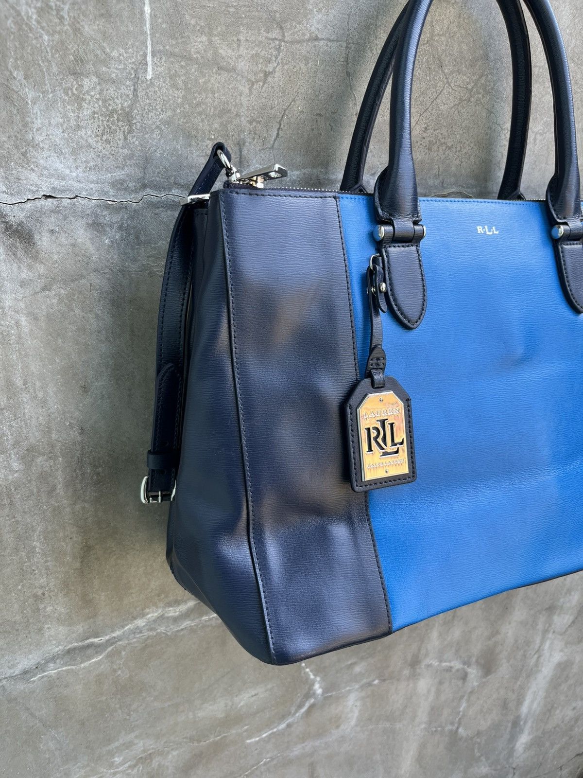 RRL Ralph Lauren Two Tone Leather Shoulder Bag Size ONE SIZE - 2 Thumbnail