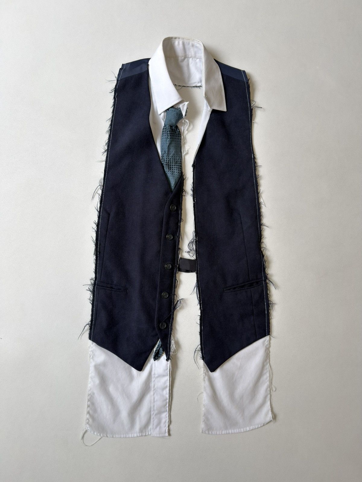 Maison Margiela ⓪ Artisanal Reworked Shirt+Tie+Vest Size US M / EU 48-50 / 2 - 4 Thumbnail