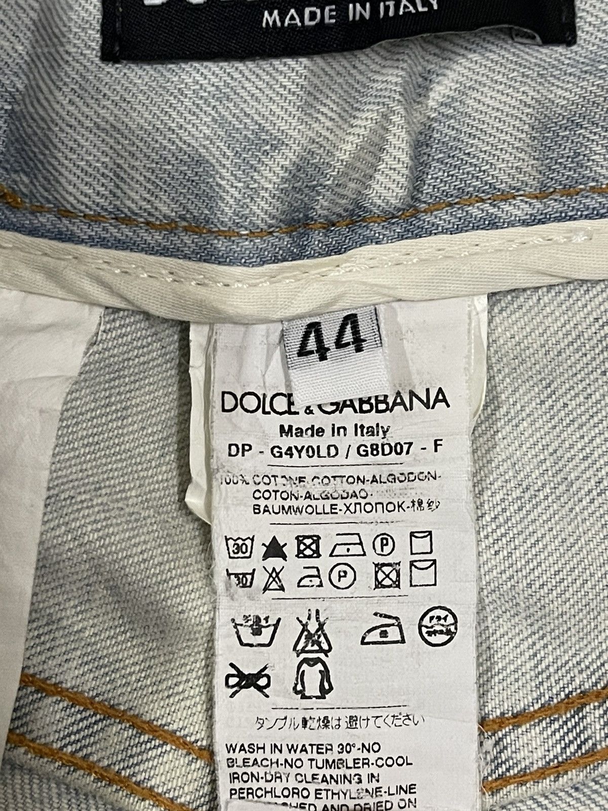 Dolce & Gabbana Vintage Dolce & Gabbana Italy Blue Wash Distressed Jeans Size US 31 - 9 Thumbnail