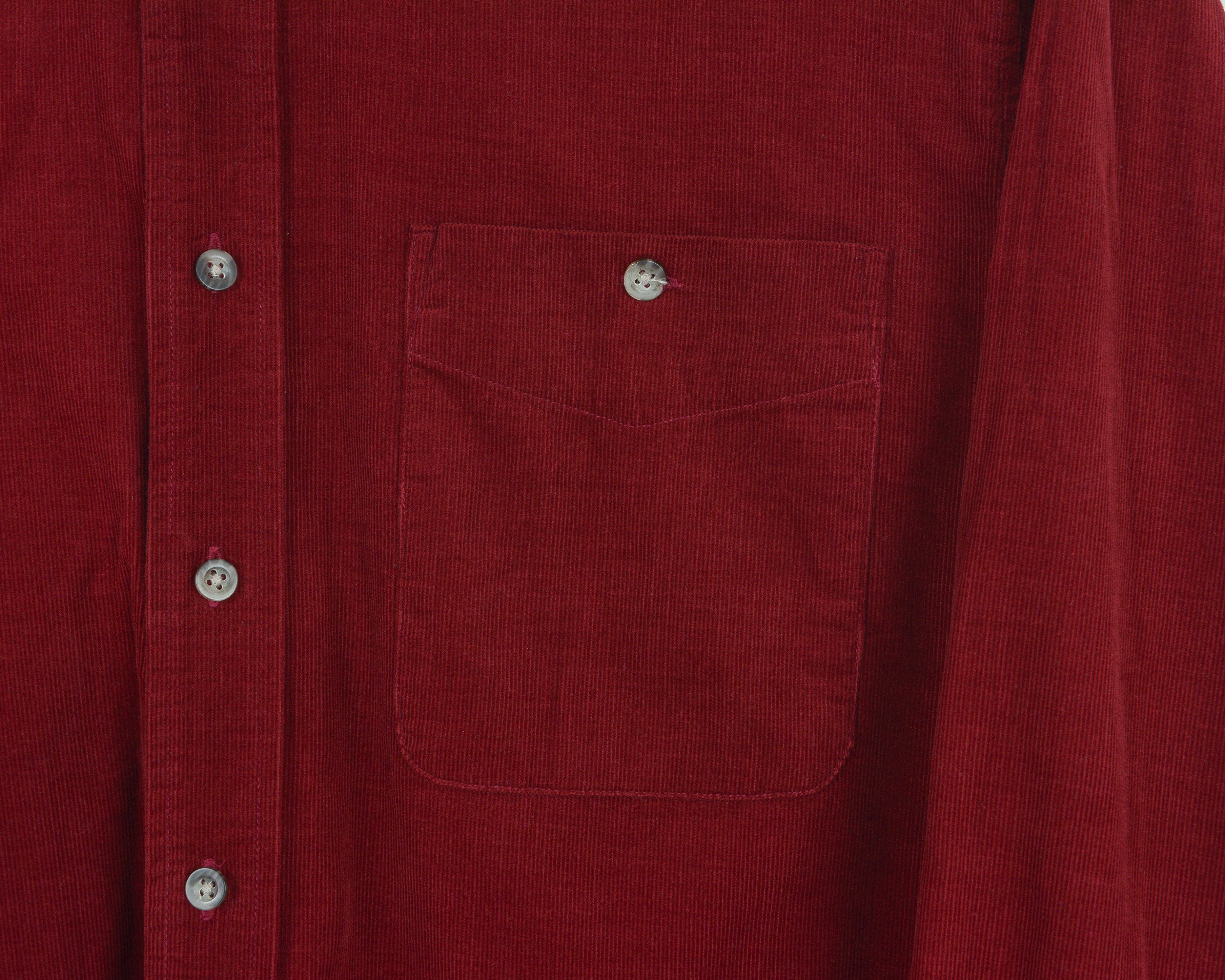 Other × Vintage Shirt Corduroy Soft Cotton Cord Long Sleeve Button Up Size US M / EU 48-50 / 2 - 9 Thumbnail