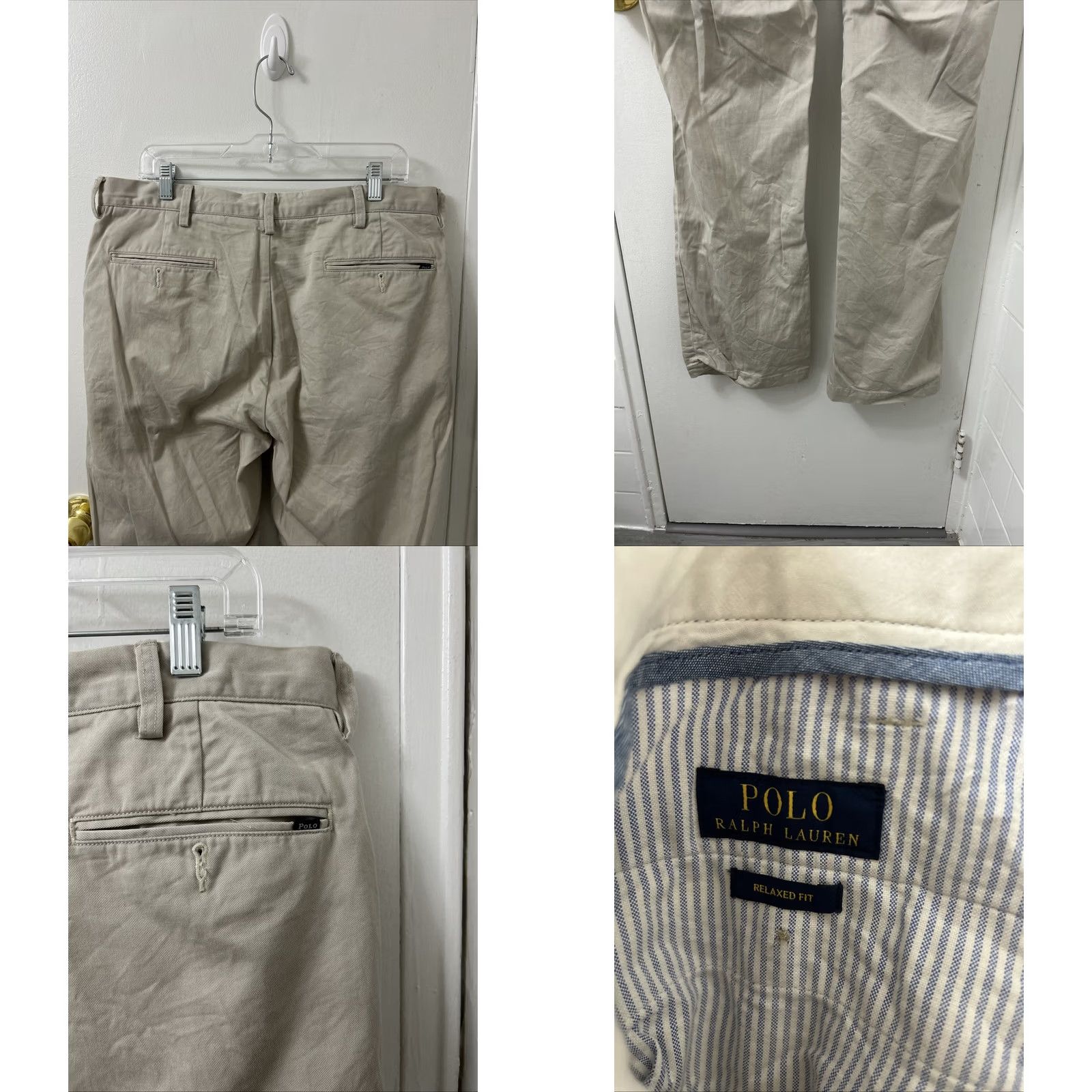 Polo Ralph Lauren Polo Ralph Lauren Pants Mens 36x34 Beige Chino Flat Front Straight Leg Casual Business Size US M / EU 48-50 / 2 - 8 Thumbnail