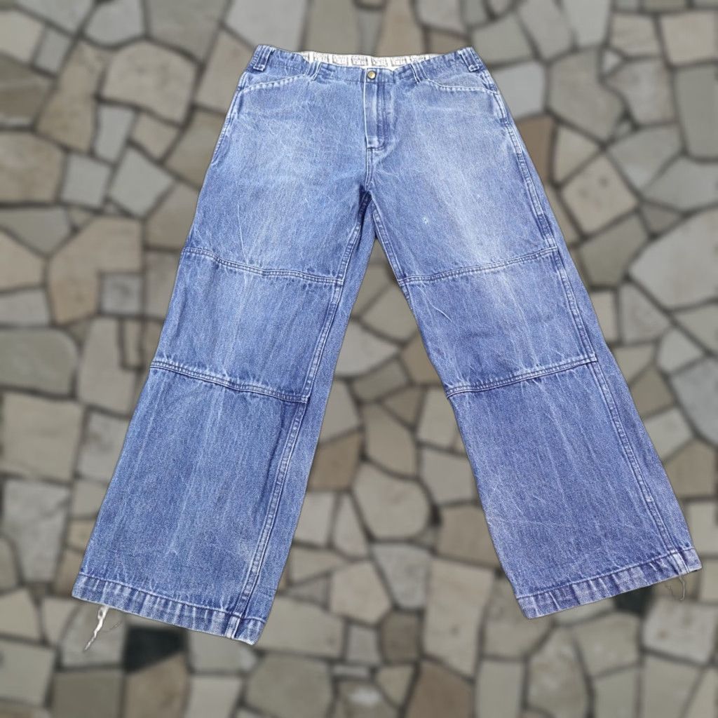Vintage VINTAGE FB County Jeans Mens 38 Blue Denim Wide-Leg Baggy Carpenter Distressed Jeans Mens 38 Blue Denim Grunge Distressed Pockets Zip Size US 38 / EU 54 - 1 Thumbnail