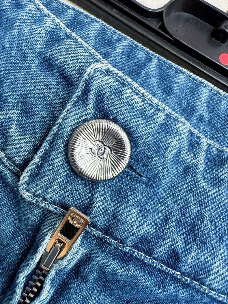 Chanel Chanel Blue Denim Mini Skirt Size 37" - 7 Thumbnail