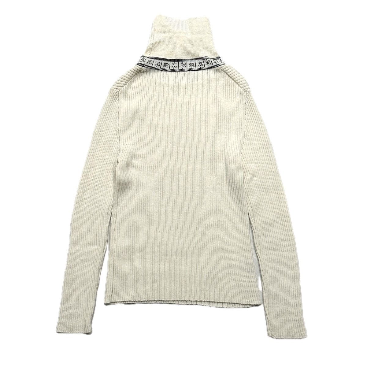 Japanese Brand × Jean Paul Gaultier Japan Limited Tape Measure Designed Turtleneck Knit Pullover Size XS / US 0-2 / IT 36-38 - 3 Thumbnail