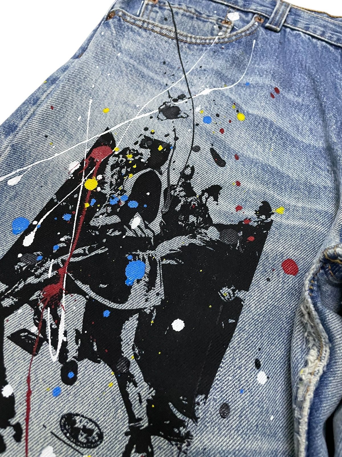 Hysteric Glamour × Levi's × Seditionaries Vintage Levis 501 Riot Poems Paint Splatter Jeans Size US 34 / EU 50 - 13 Thumbnail