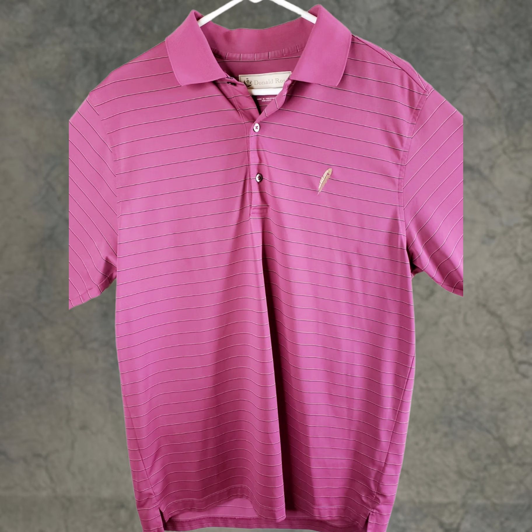 Vintage Donald Ross Shirt Mens M Purple Men striped Polo Golf size short sleeve Size US M / EU 48-50 / 2 - 1 Thumbnail